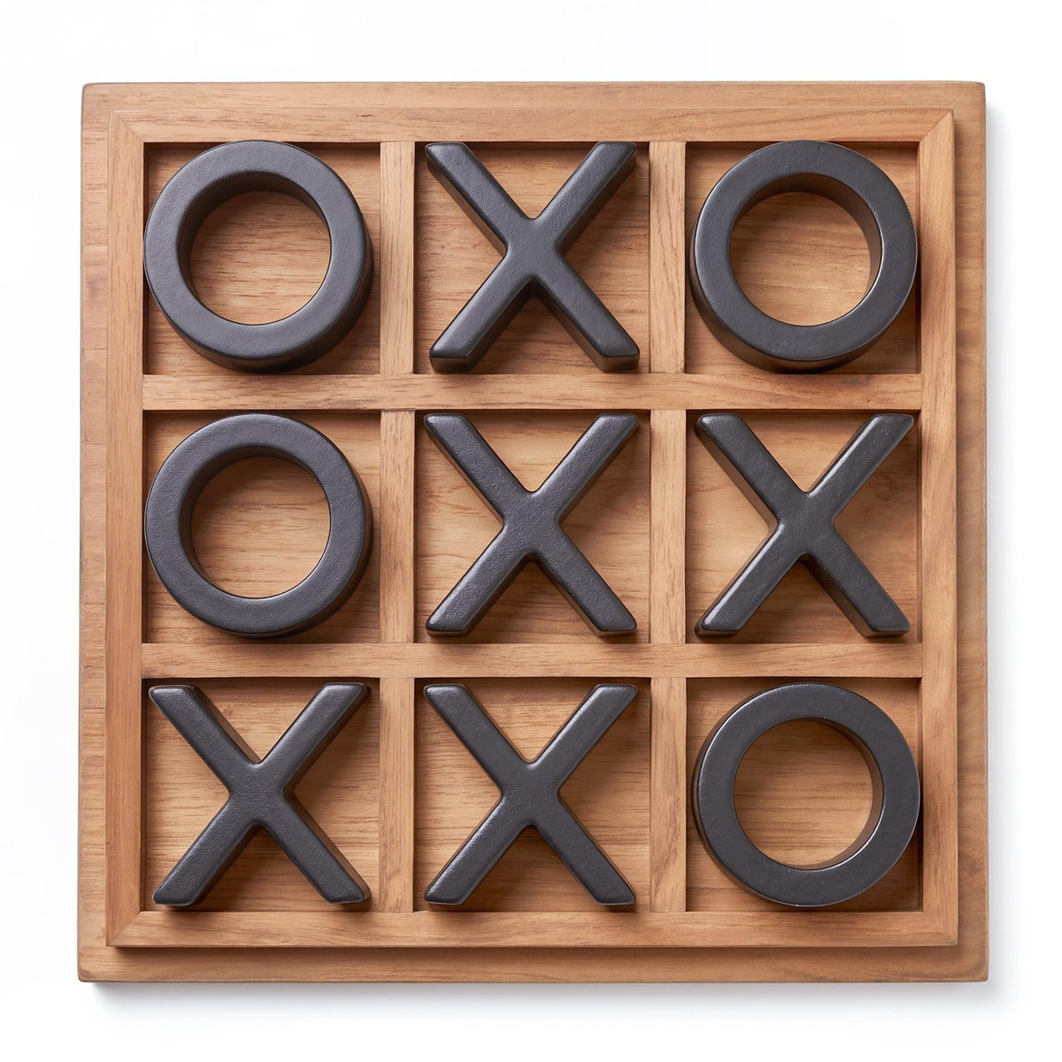 Wooden Noughts and Crosses Game