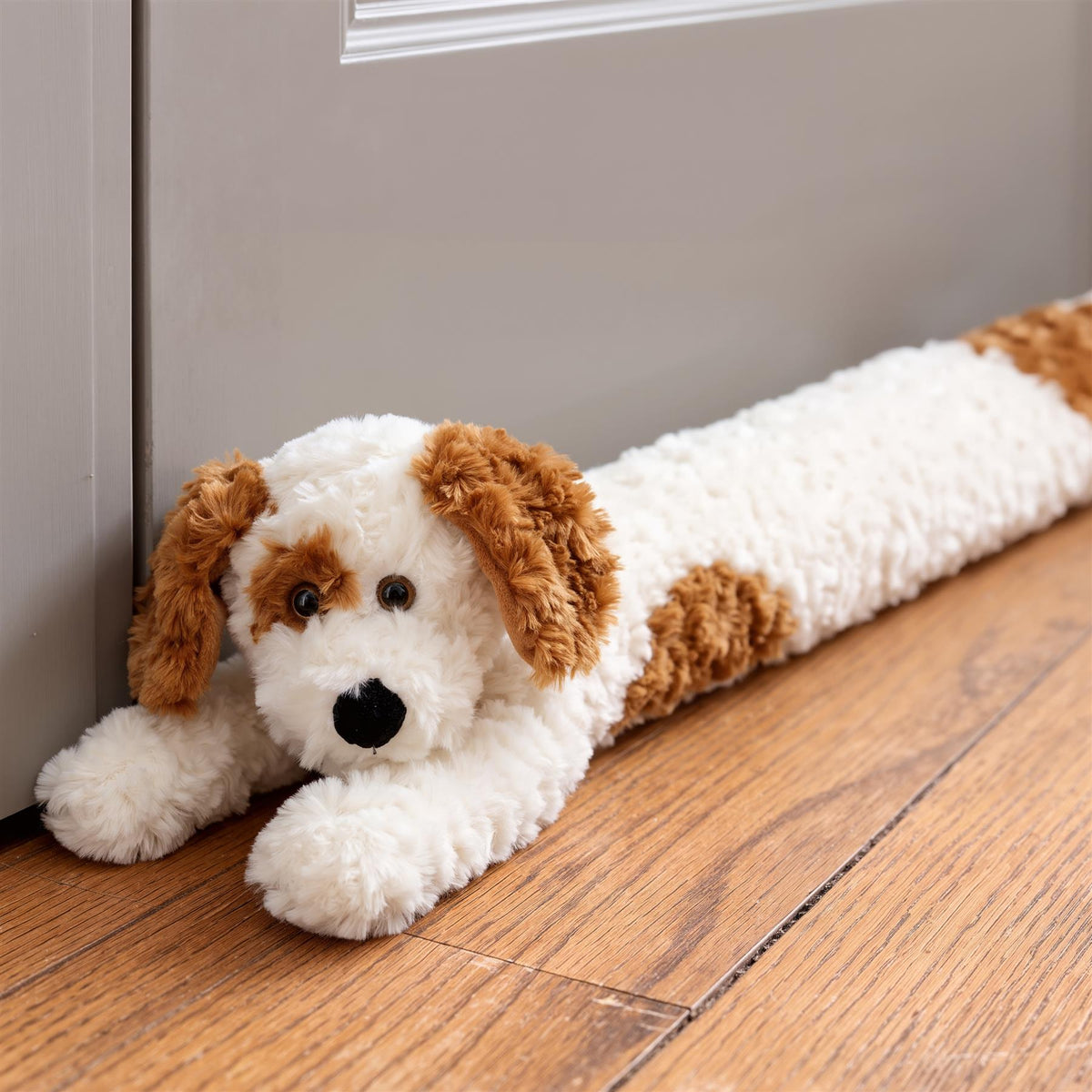 Novelty Cream Dog Draught Excluder for Doors