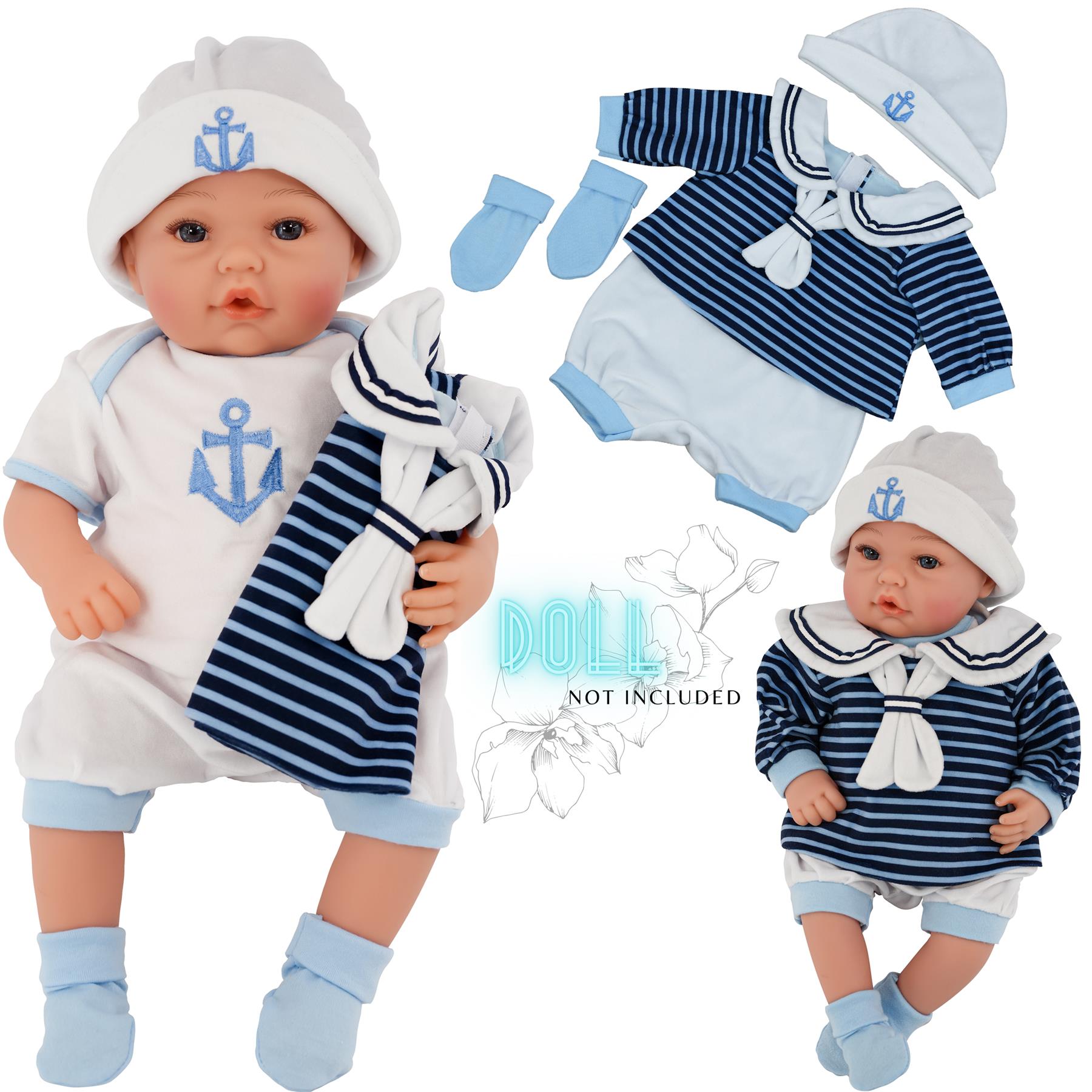 BiBi Outfits - Reborn Doll Clothes (Sailor) (50 cm / 20") by BiBi Doll - The Magic Toy Shop
