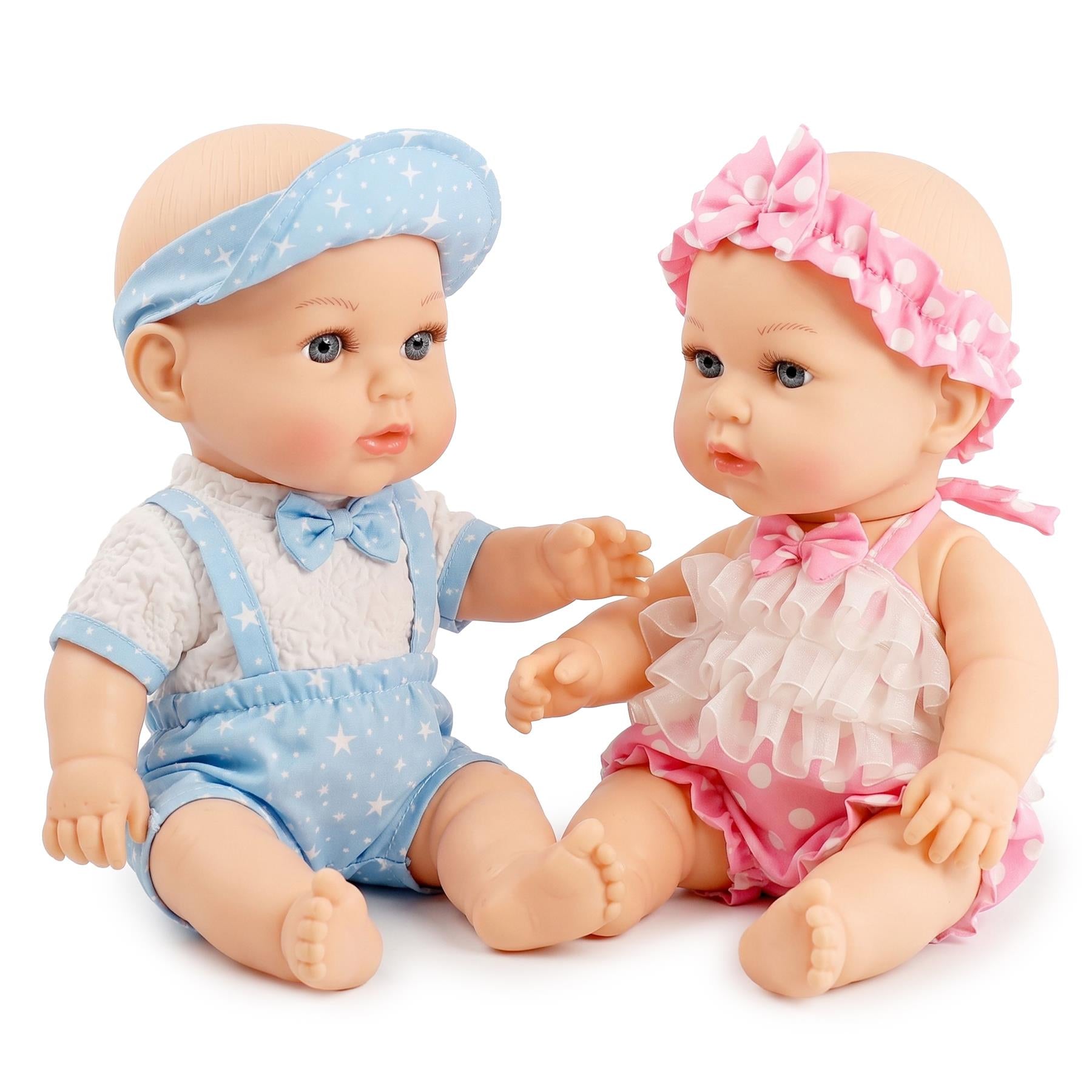 BiBi Anatomically Correct 14" Twin Dolls "Lucy & Lou"