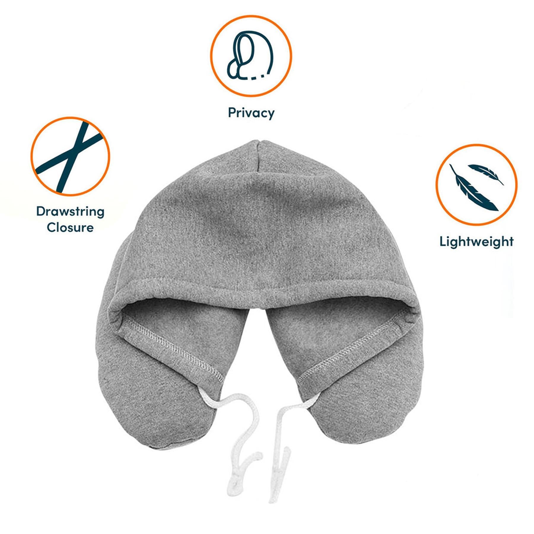 GEEZY Soft Hooded Neck Travel Pillow