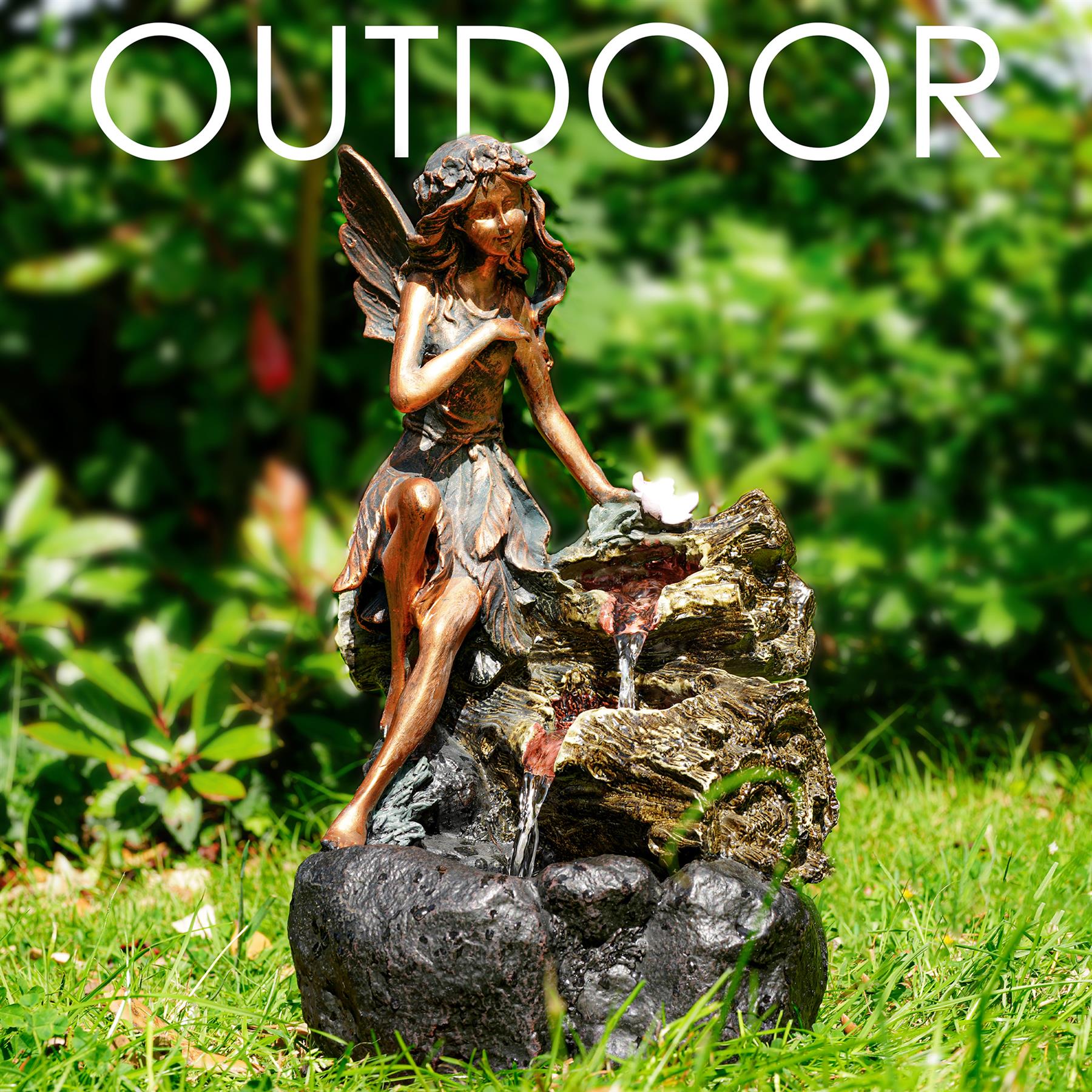 Outdoor fairy statue with waterfall - The Magic Toy Shop