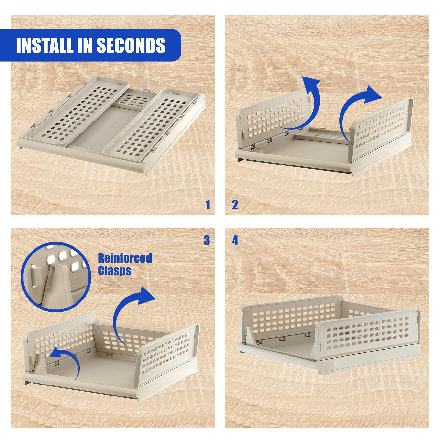 Foldable Shelf Drawers Set of 4