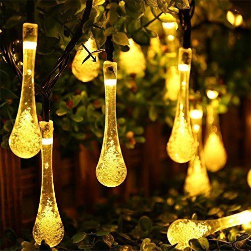 Raindrop Design Solar Powered Warm White Led String Lights by GEEZY - The Magic Toy Shop