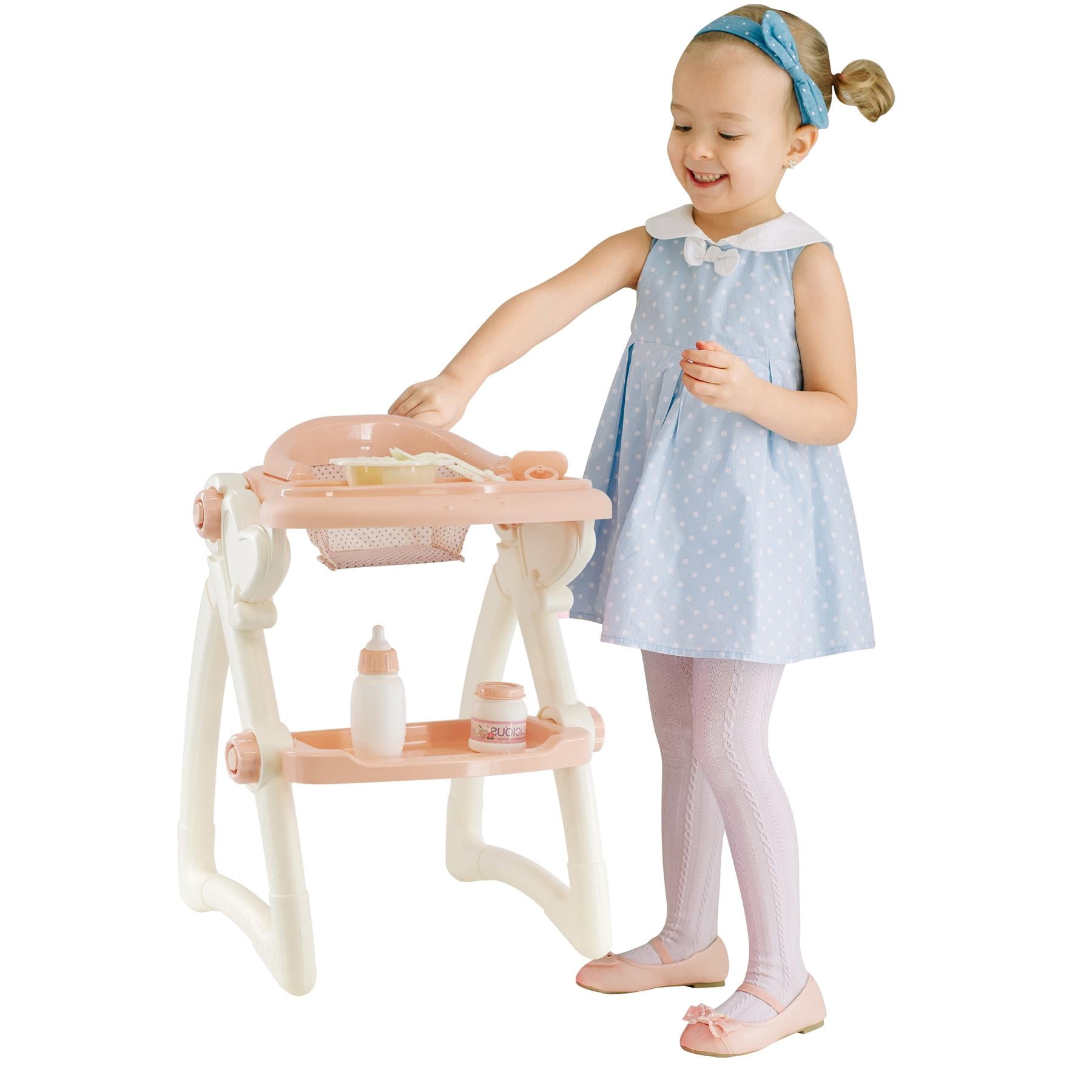 Baby Dolls Feeding High Chair Kids Play Set