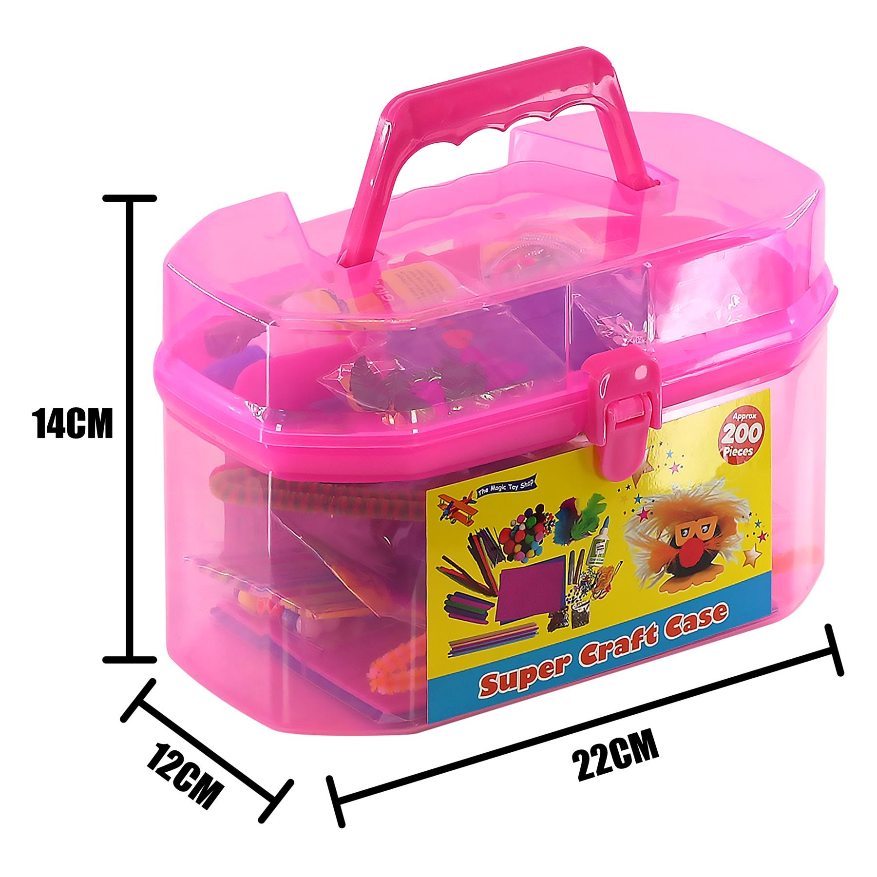 The Magic Toy Shop Pink Kids Super Craft Carry Case