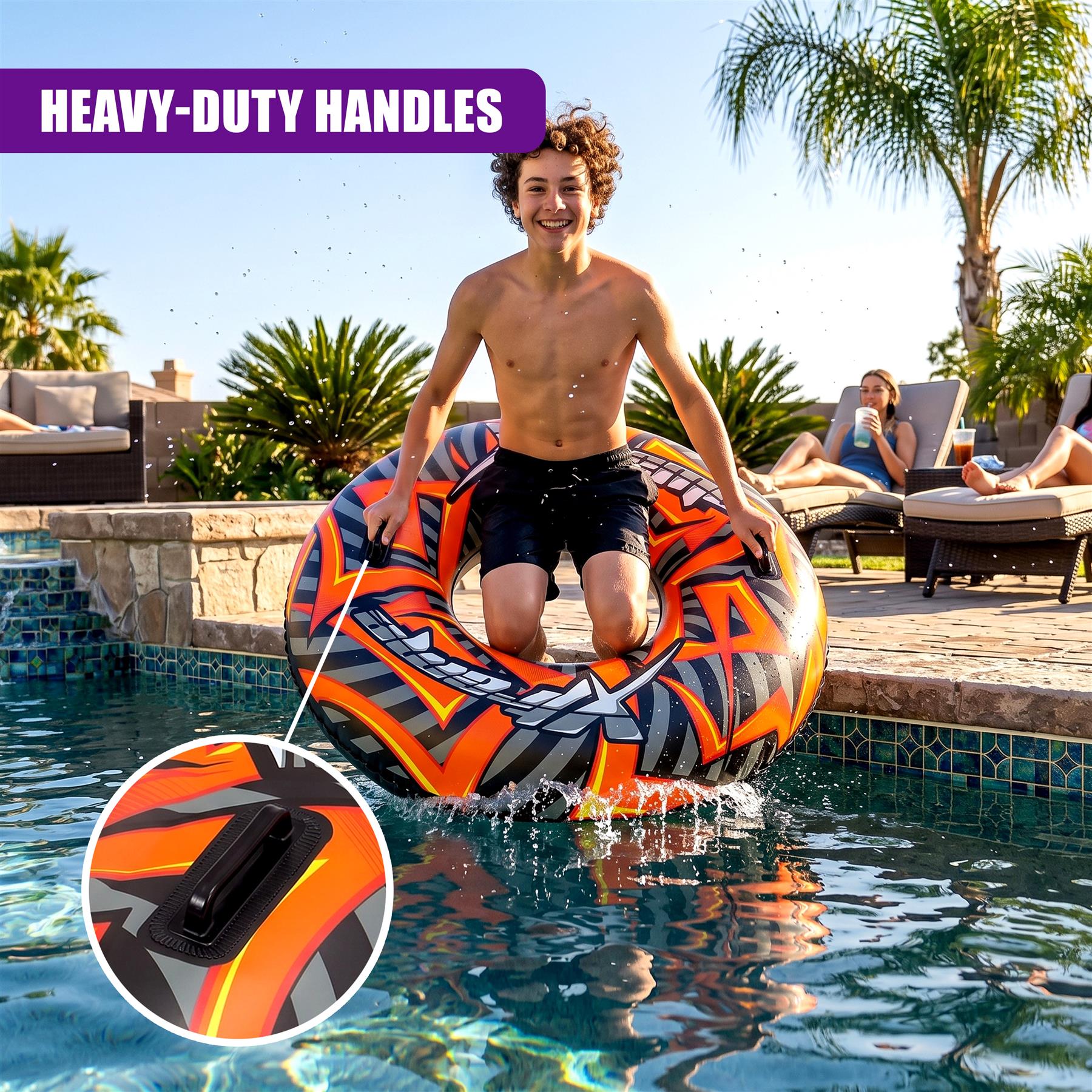 Inflatable Pool Ring 47" - Orange