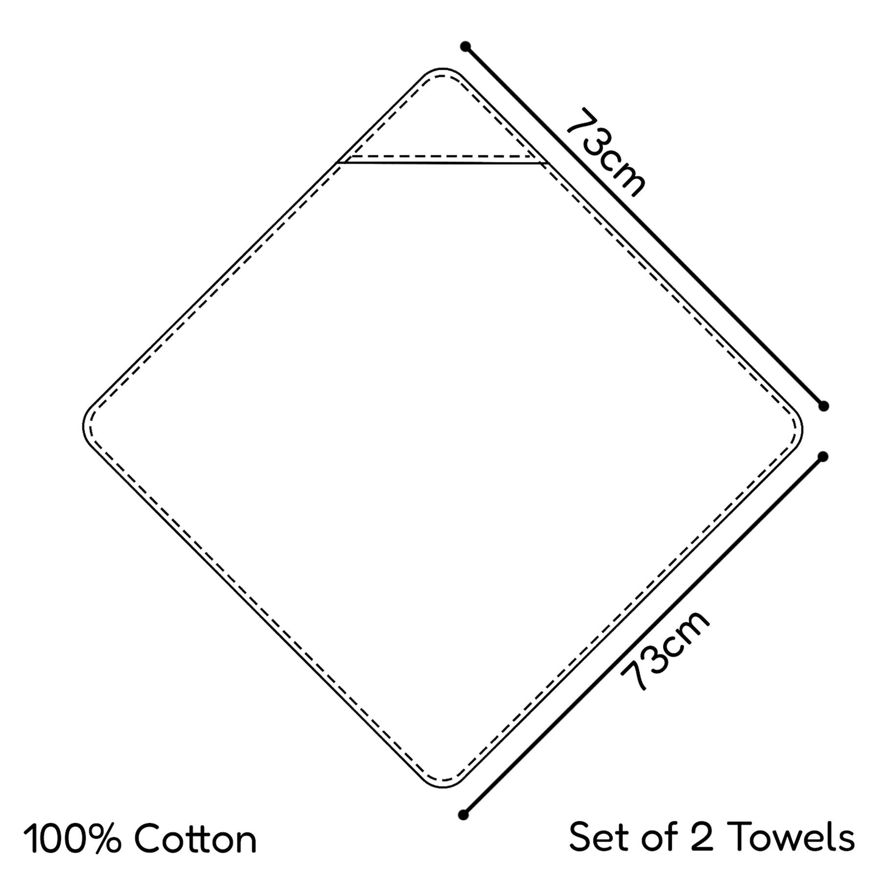 Pack of 2 Hooded Baby Bath Towels