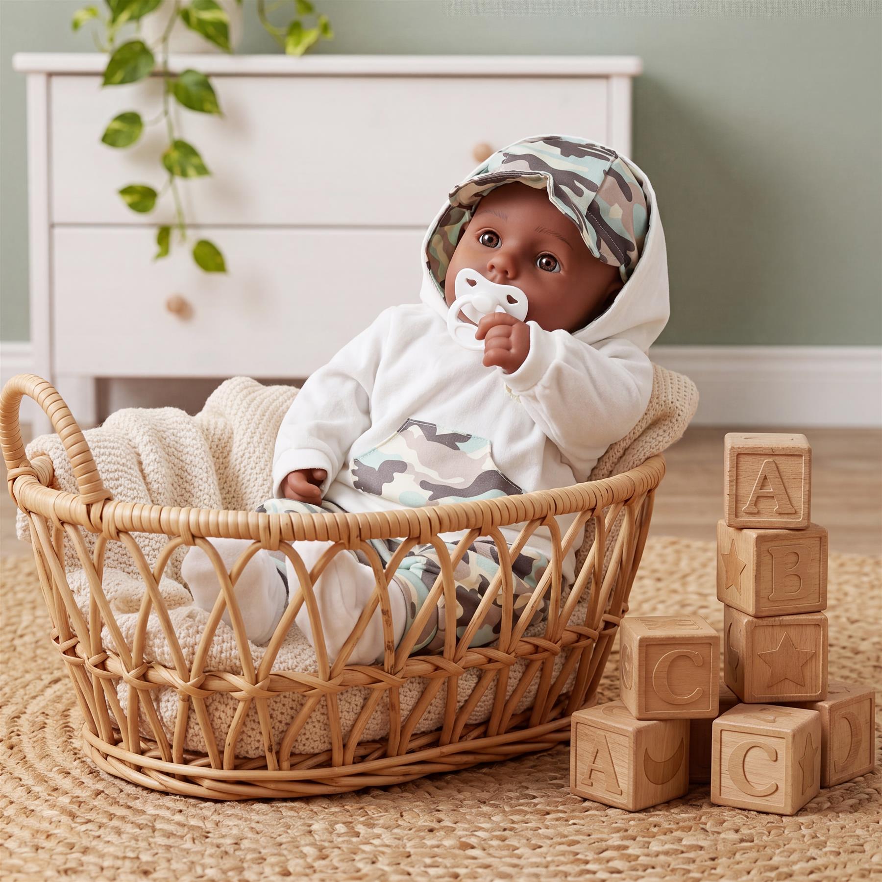 BiBi Black Baby Doll "Grean Pea" (Camo) (50 cm / 20")