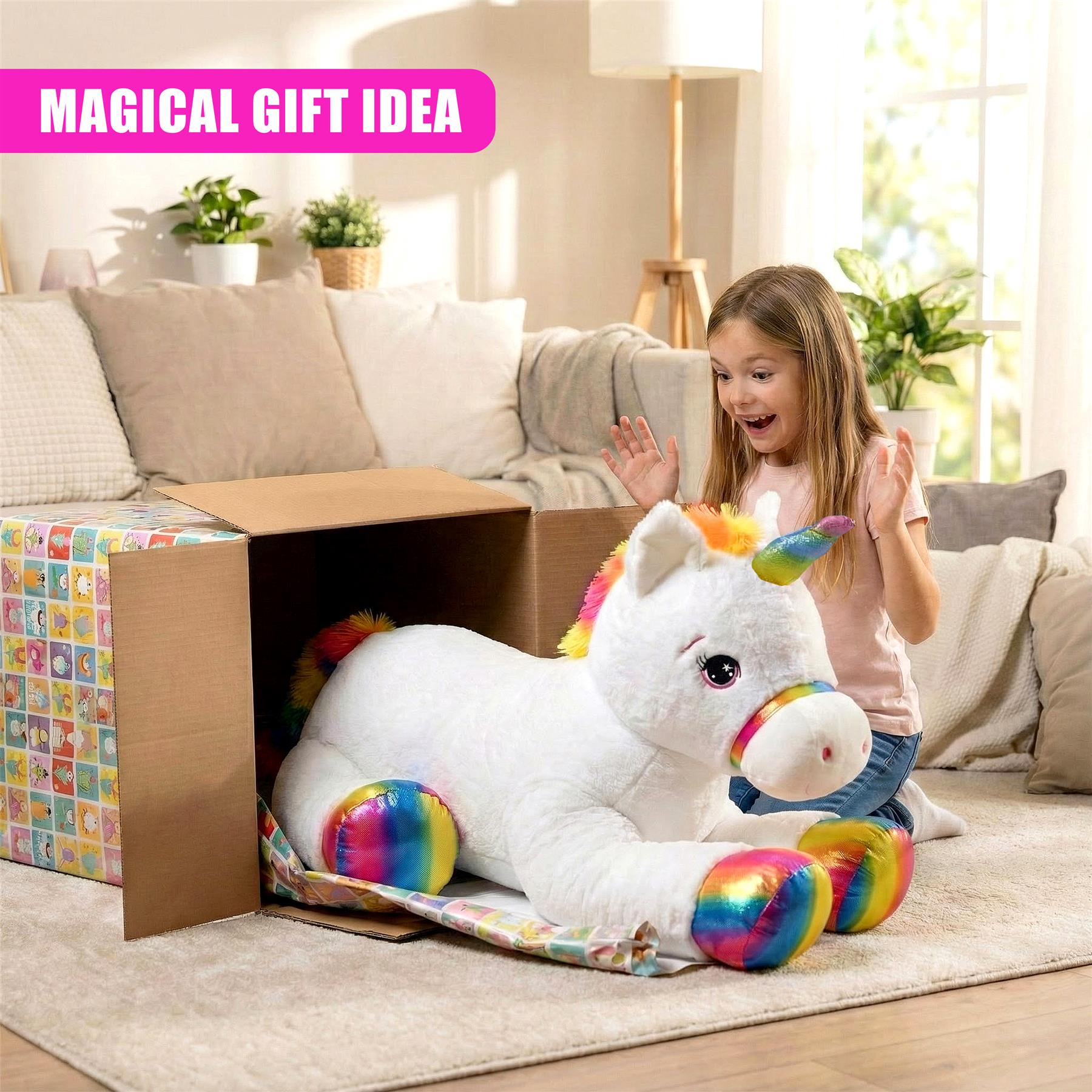 Giant Lying Unicorn Soft Toy - 110 cm