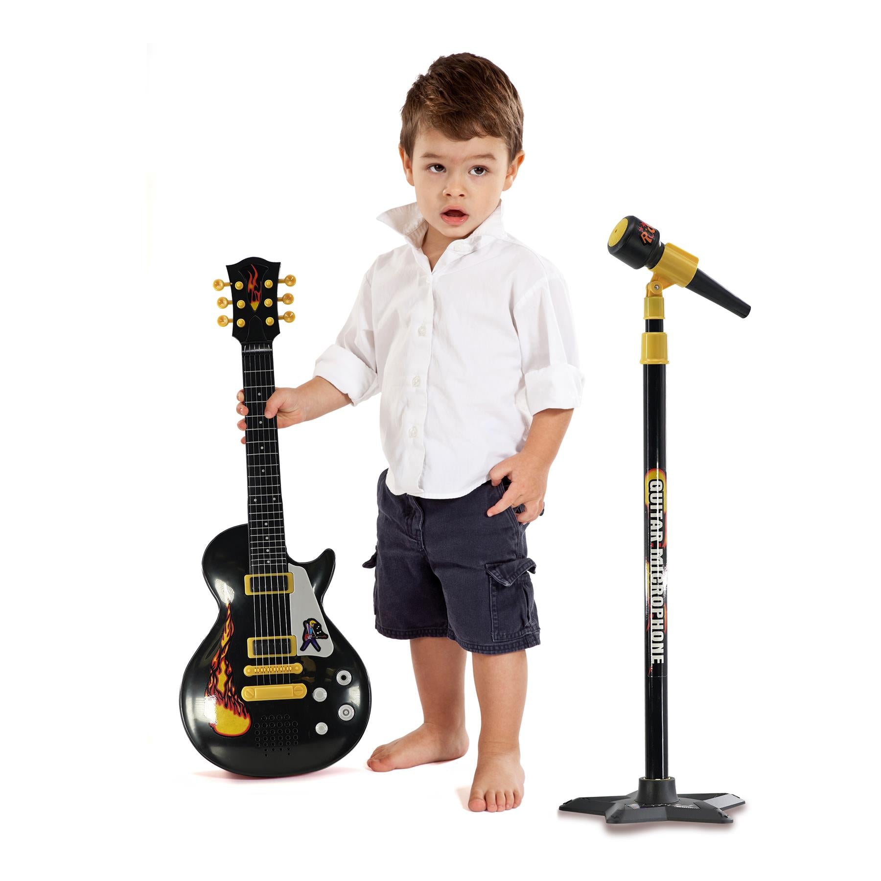 The Magic Toy Shop Kids Electric Play Guitar & Microphone Set