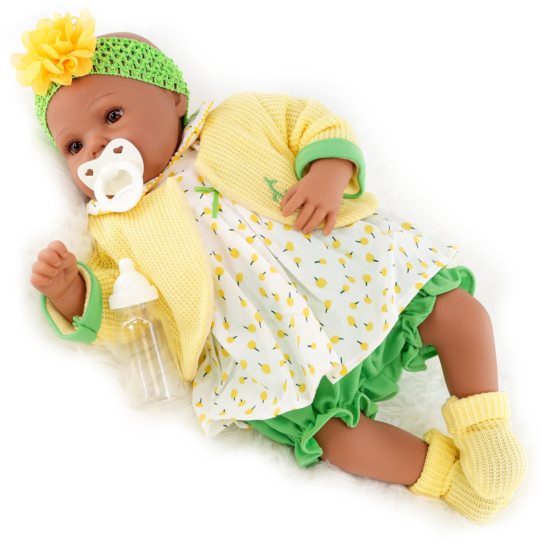 BiBi Black Doll Reborn Ethnic Girl "Dahlia" (50 cm / 20") by BiBi Doll - The Magic Toy Shop