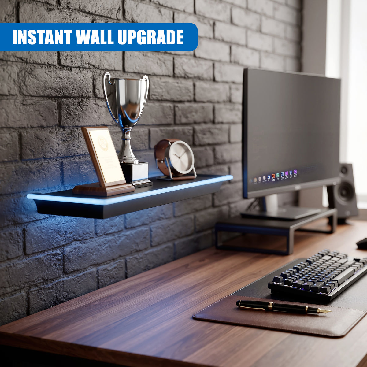 Floating Shelves with LED Lights