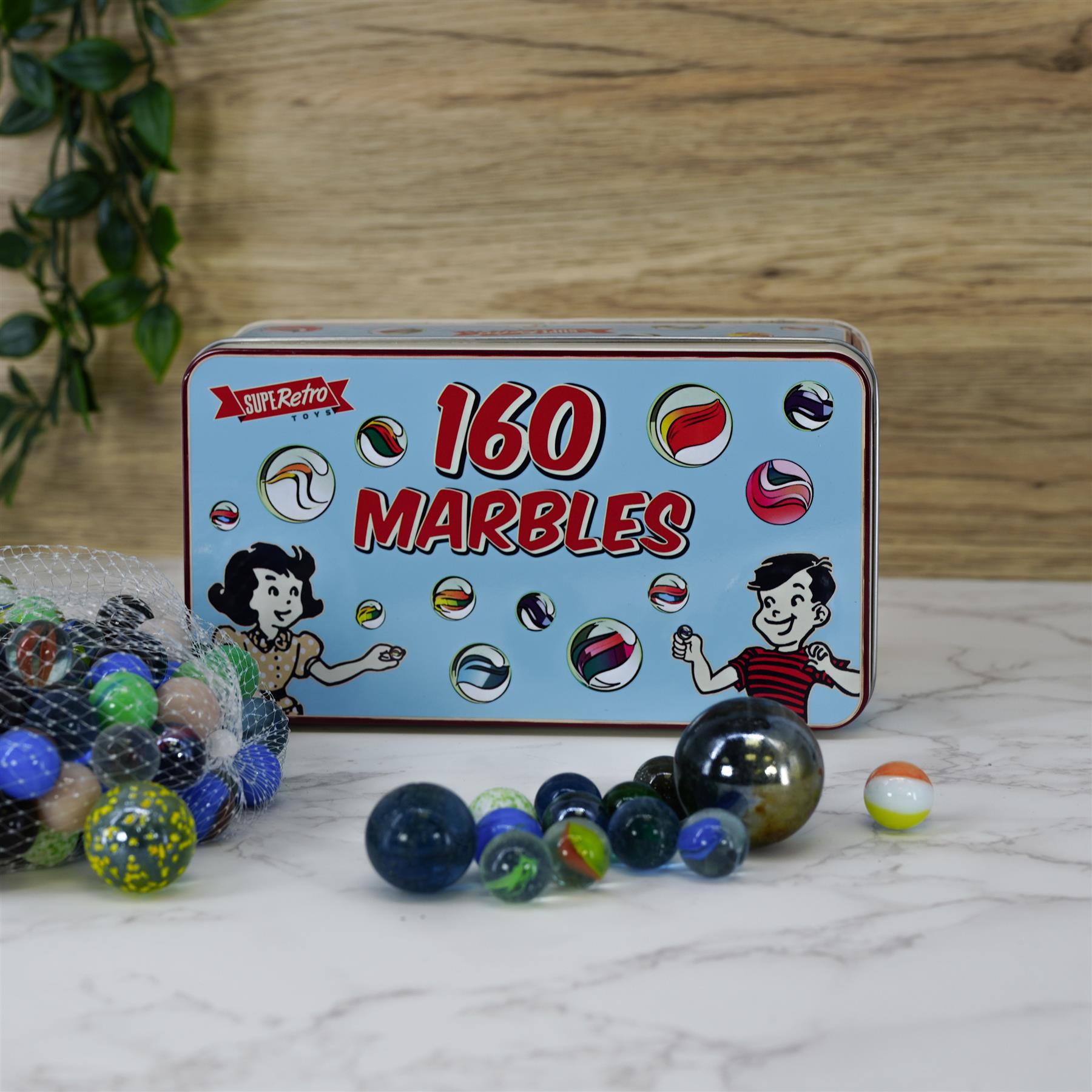 The Magic Toy Shop Classic Glass Marbles In A Tin