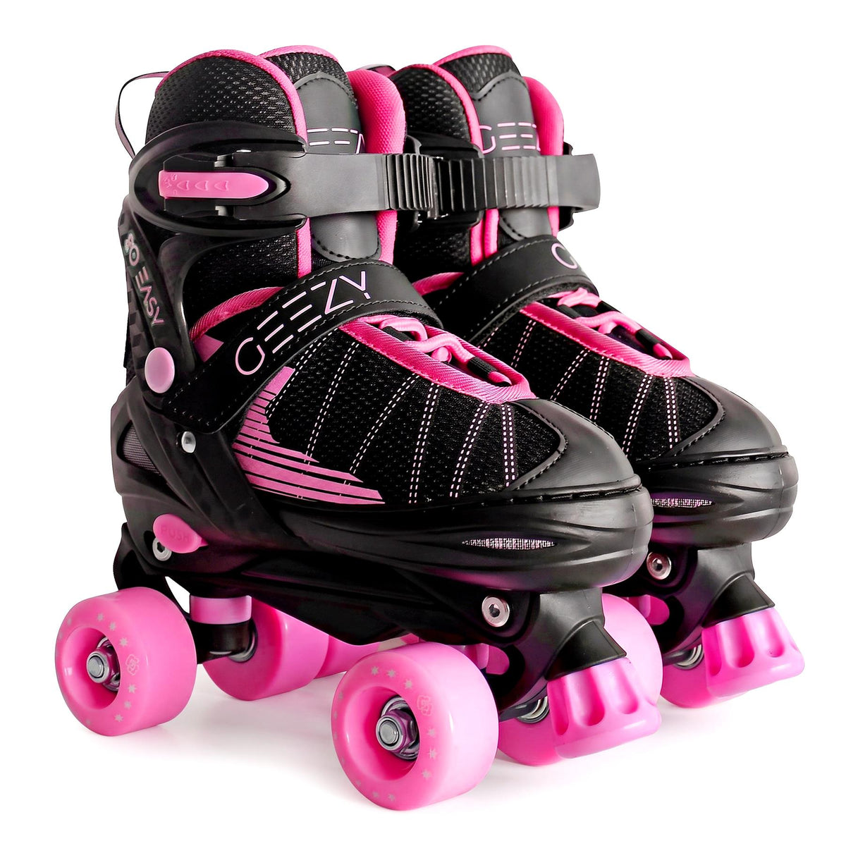 Black & Pink Kids Adjustable Roller Skates
