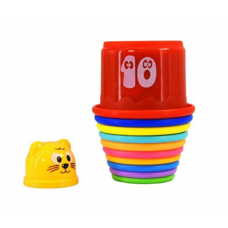 The Magic Toy Shop 11 Pcs Building Beakers Nesting Cups Stacking Blocks Toddler Baby Bath Toy Teddy