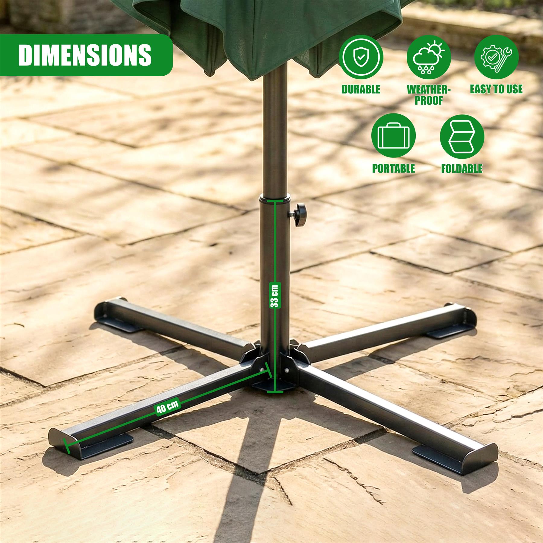 Metal Foldable Parasol Base