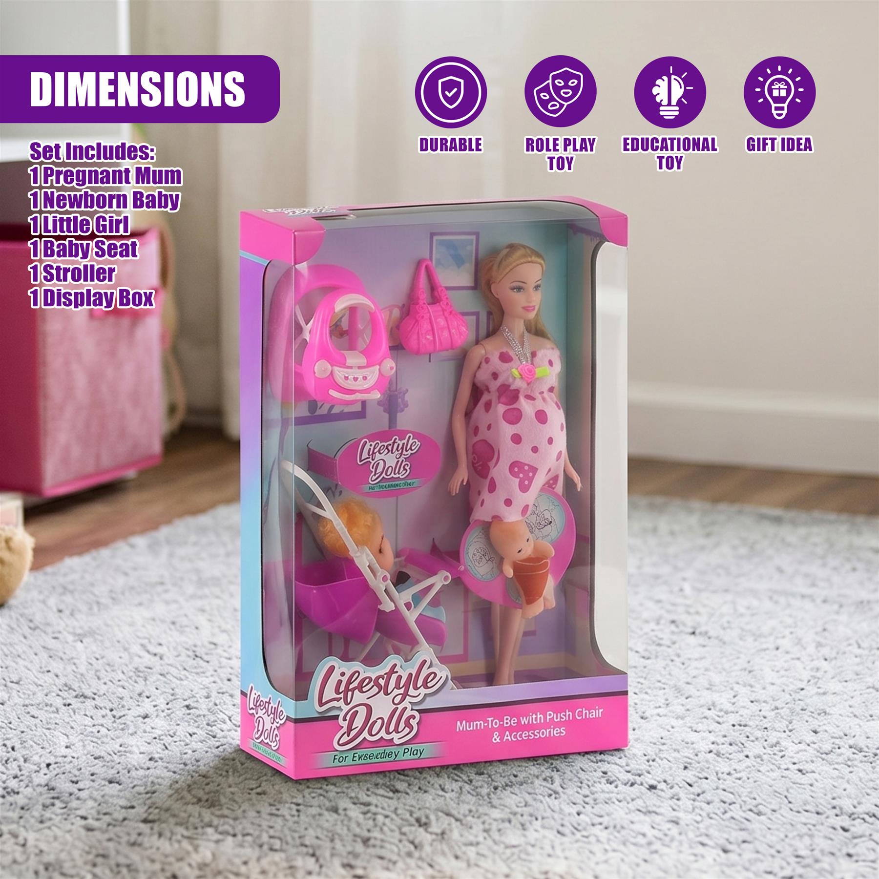 BiBi Mum to be Doll - Pregnant Doll & Accessories (29 cm / 11")