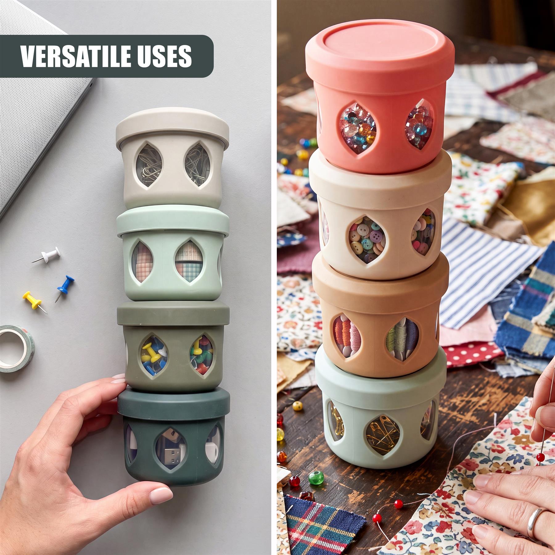 4 Piece Stackable Snack Pots