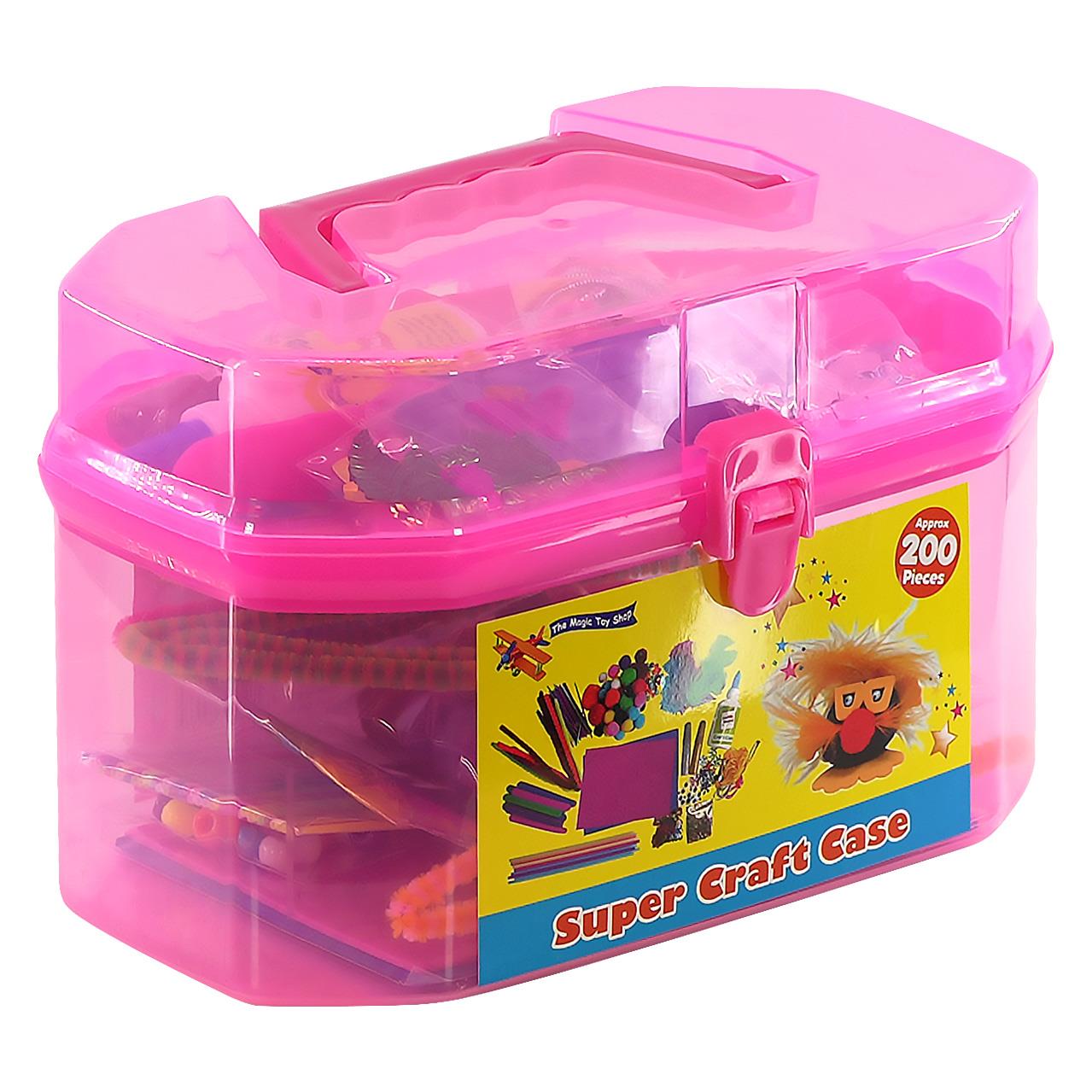 The Magic Toy Shop Pink Kids Super Craft Carry Case