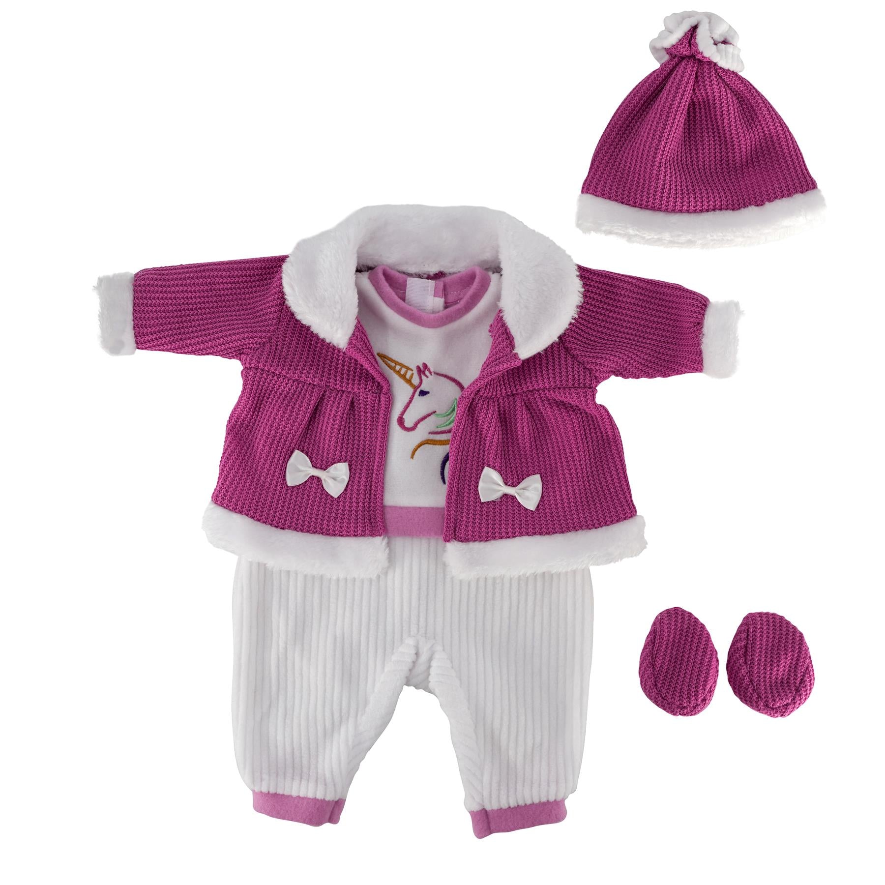 18" Baby Doll Hot Pink and Purple Clothes Set by BiBi Doll - The Magic Toy Shop