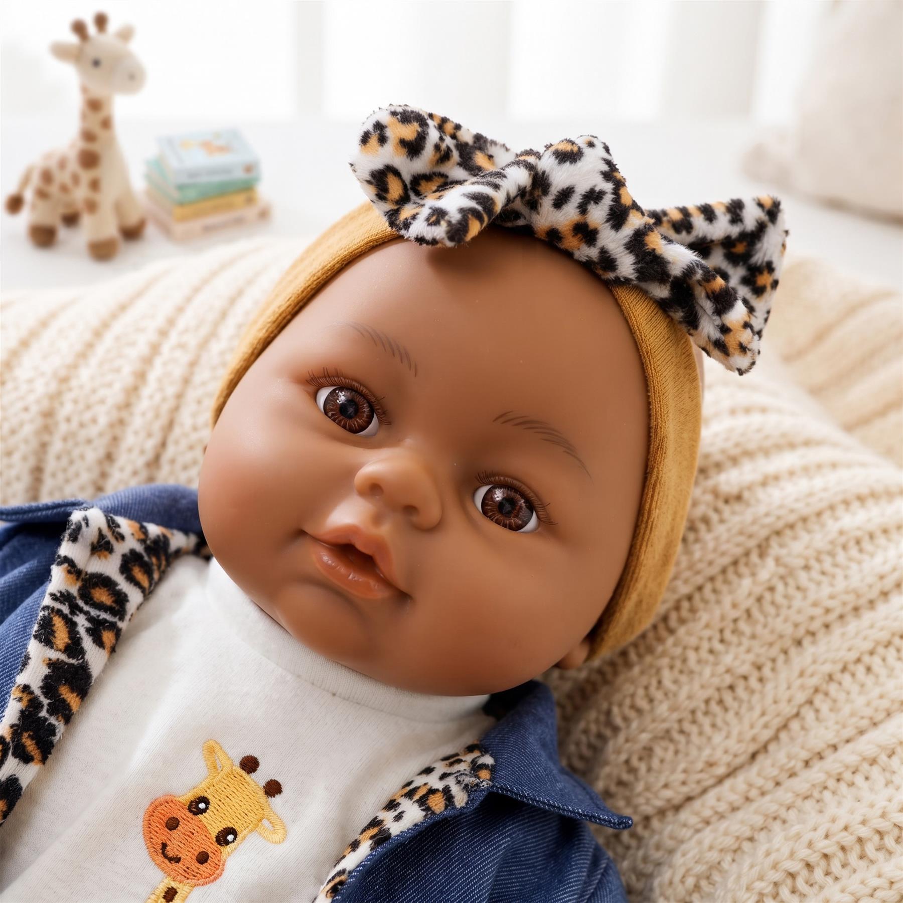 BiBi Black Baby Doll "Cheetah" (45 cm / 18")