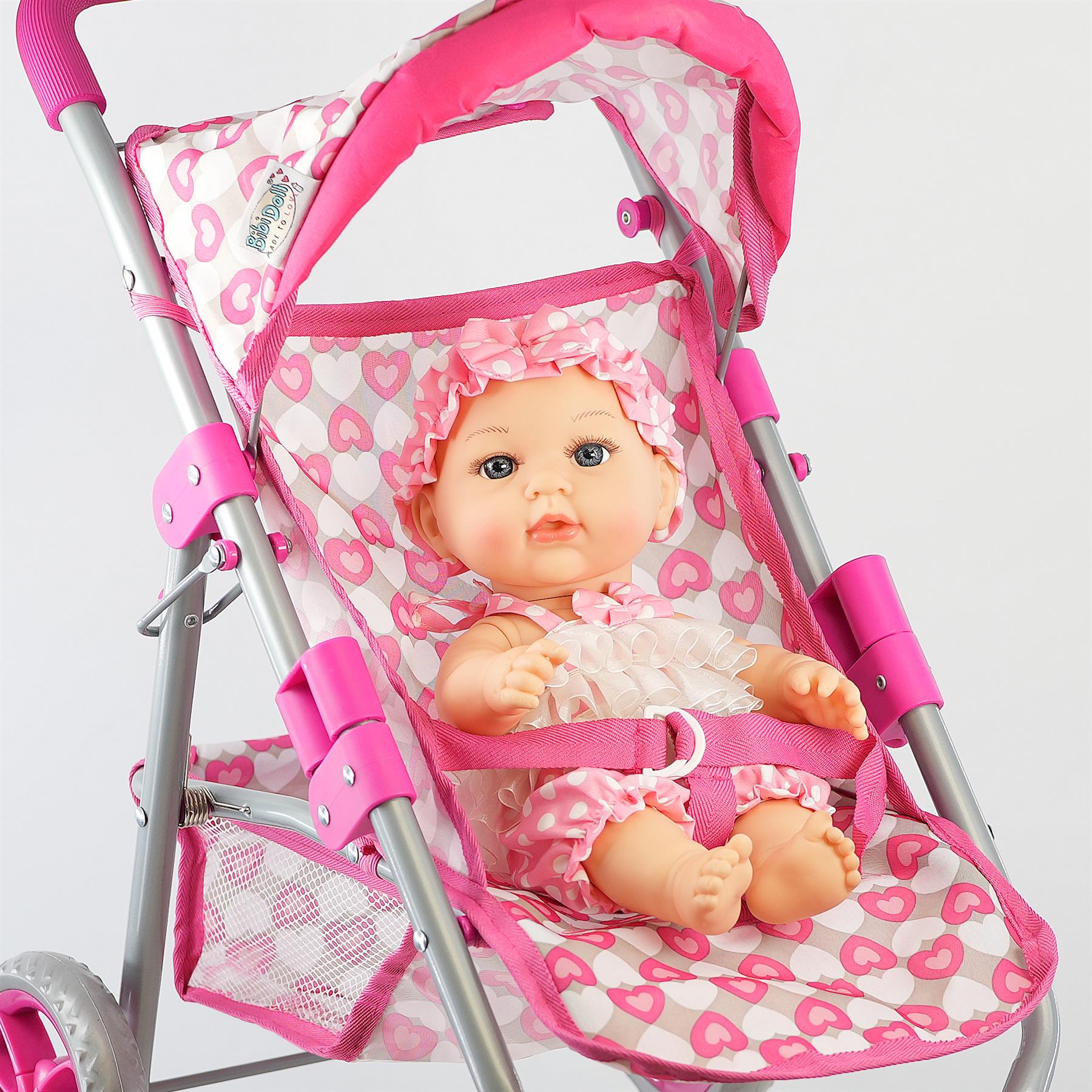 BiBi Doll Baby Doll Pink Foldable Jogger Stroller