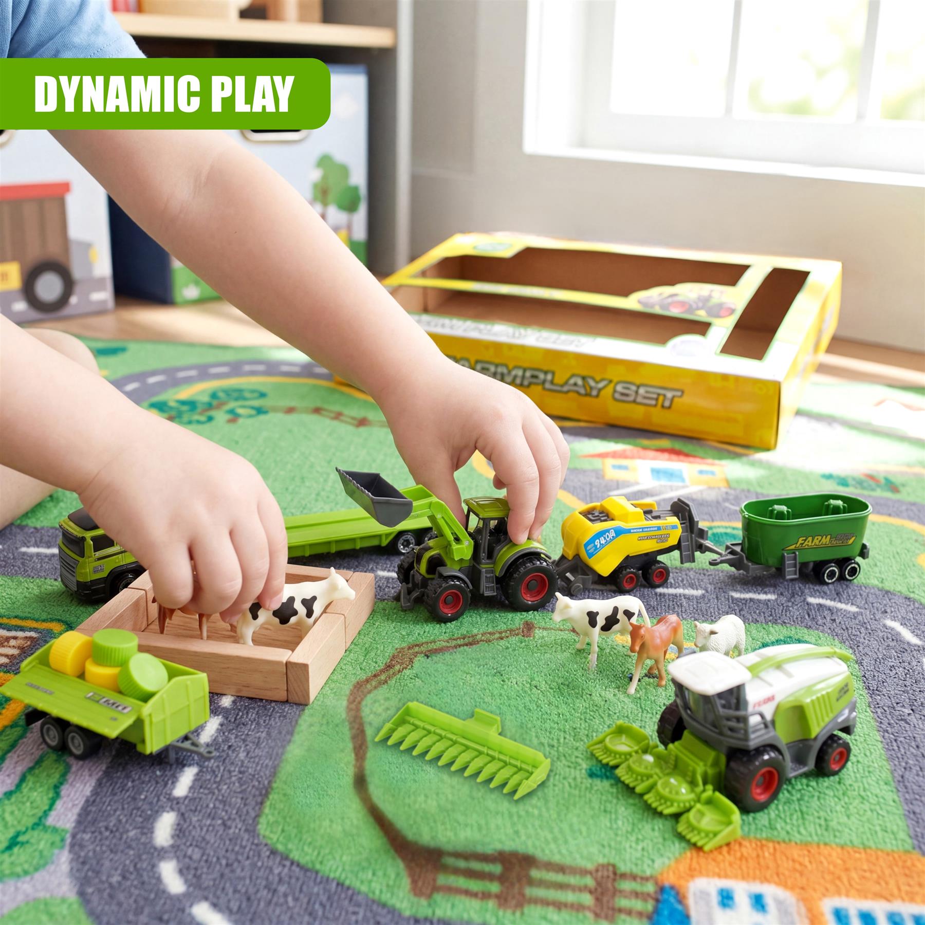 23 Piece Die Cast Farm Tractor & Animals Play Set