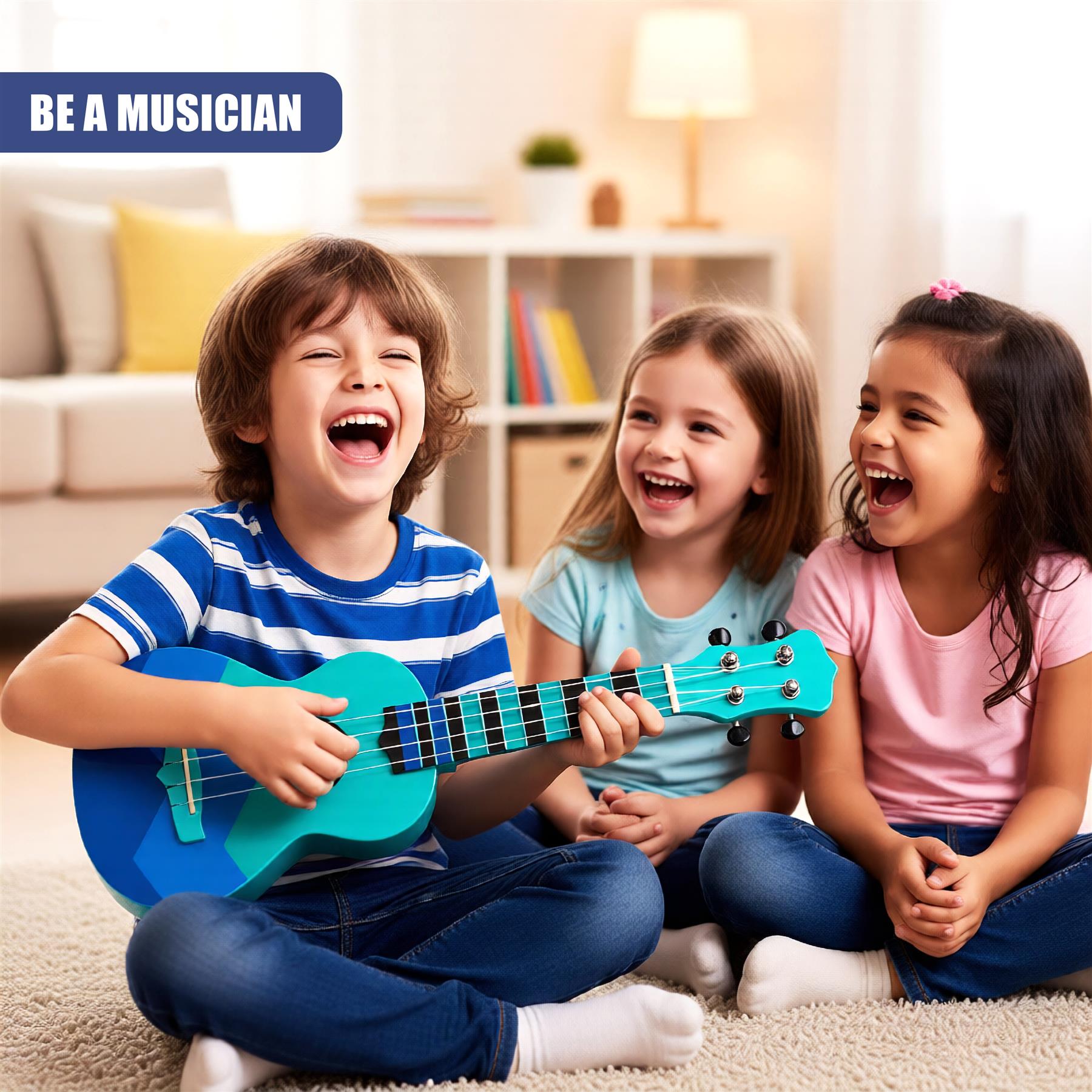 19" Ukulele for Kids with 4 Nylon Strings