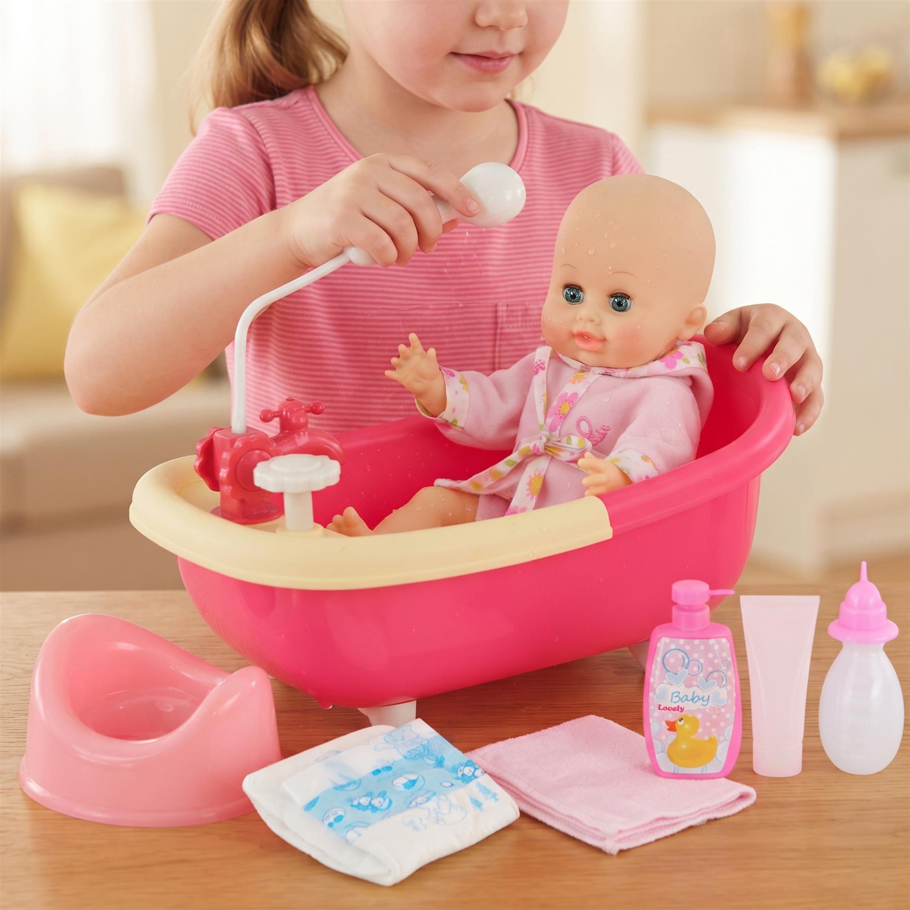 Doll and Bath set with Accessories