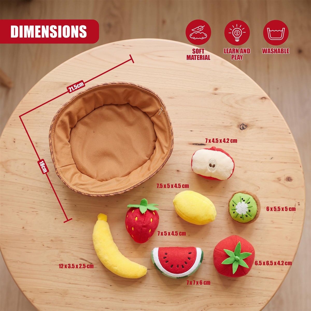 Fabric Fruit Basket Toy Set