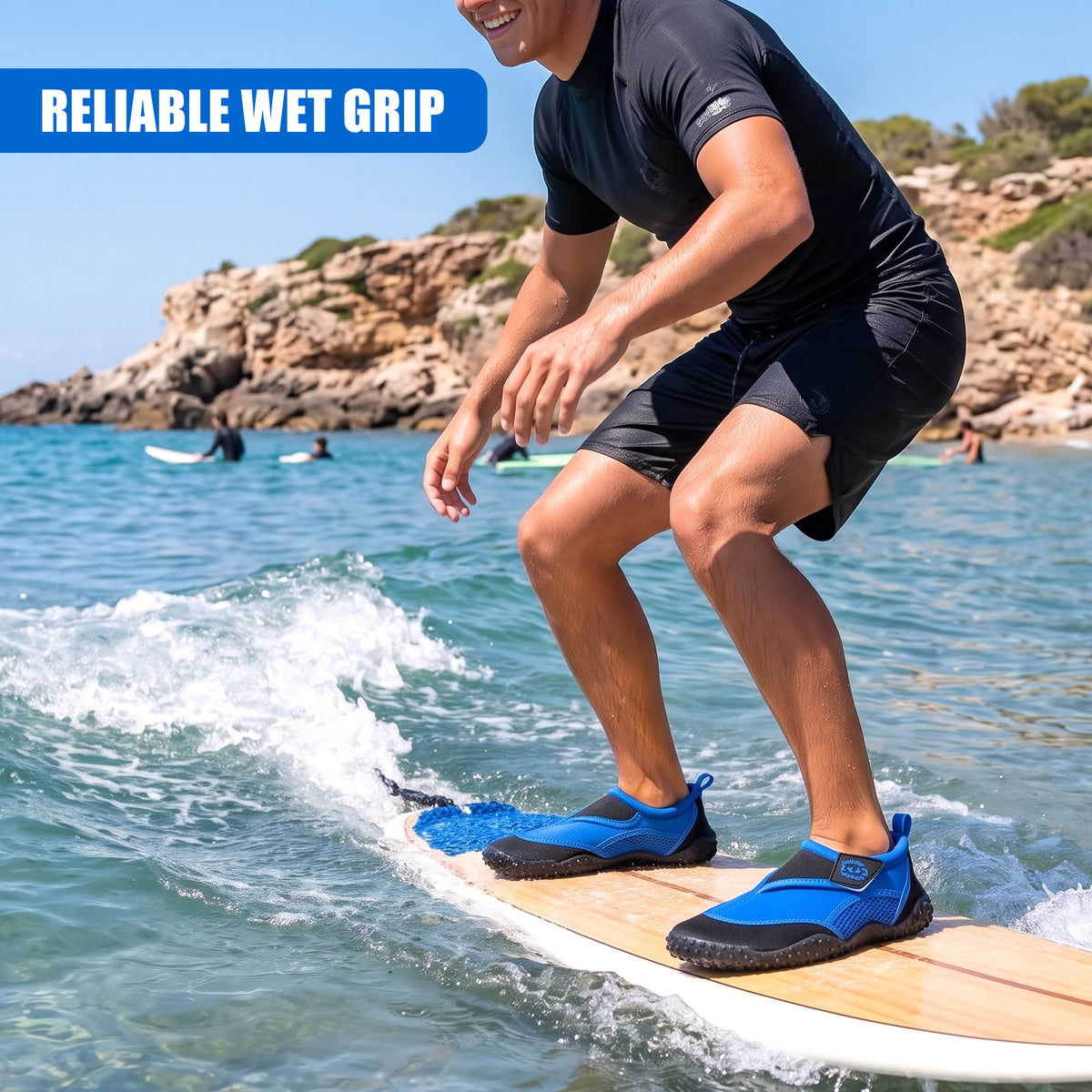 Blue & Black Neoprene Aqua Shoes