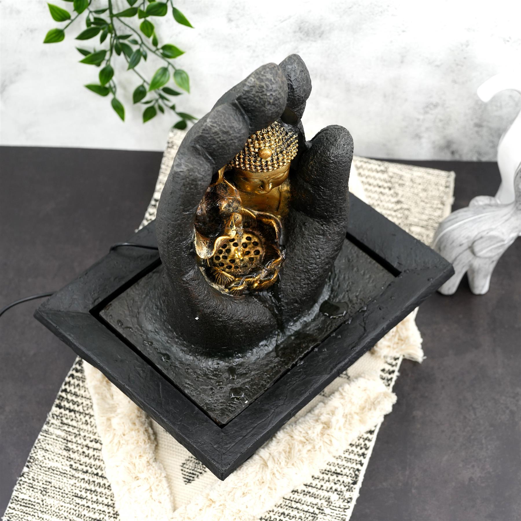 Hand Buddha Fountain LED Tabletop Indoor by GEEZY - The Magic Toy Shop