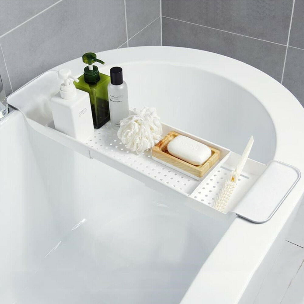 GEEZY Extendable Plastic Bathtub Tray