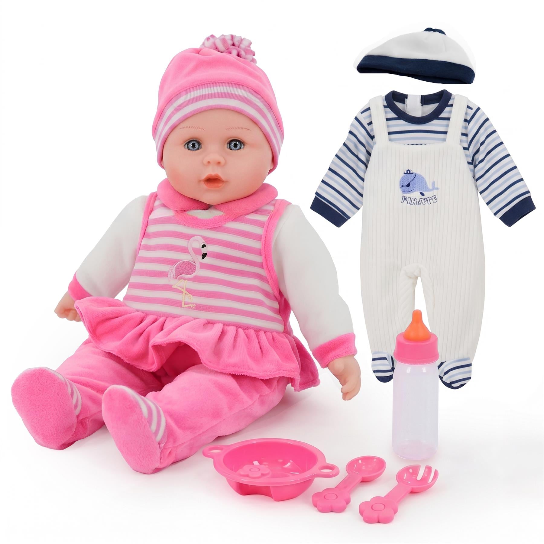 BiBI Baby Girl with Accessories & Bonus Outfit (40 cm / 16")