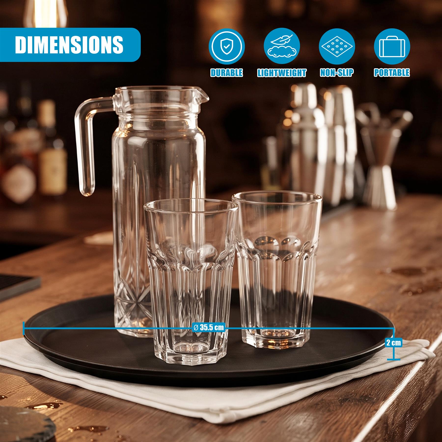 Non-Slip Round Tray - Single