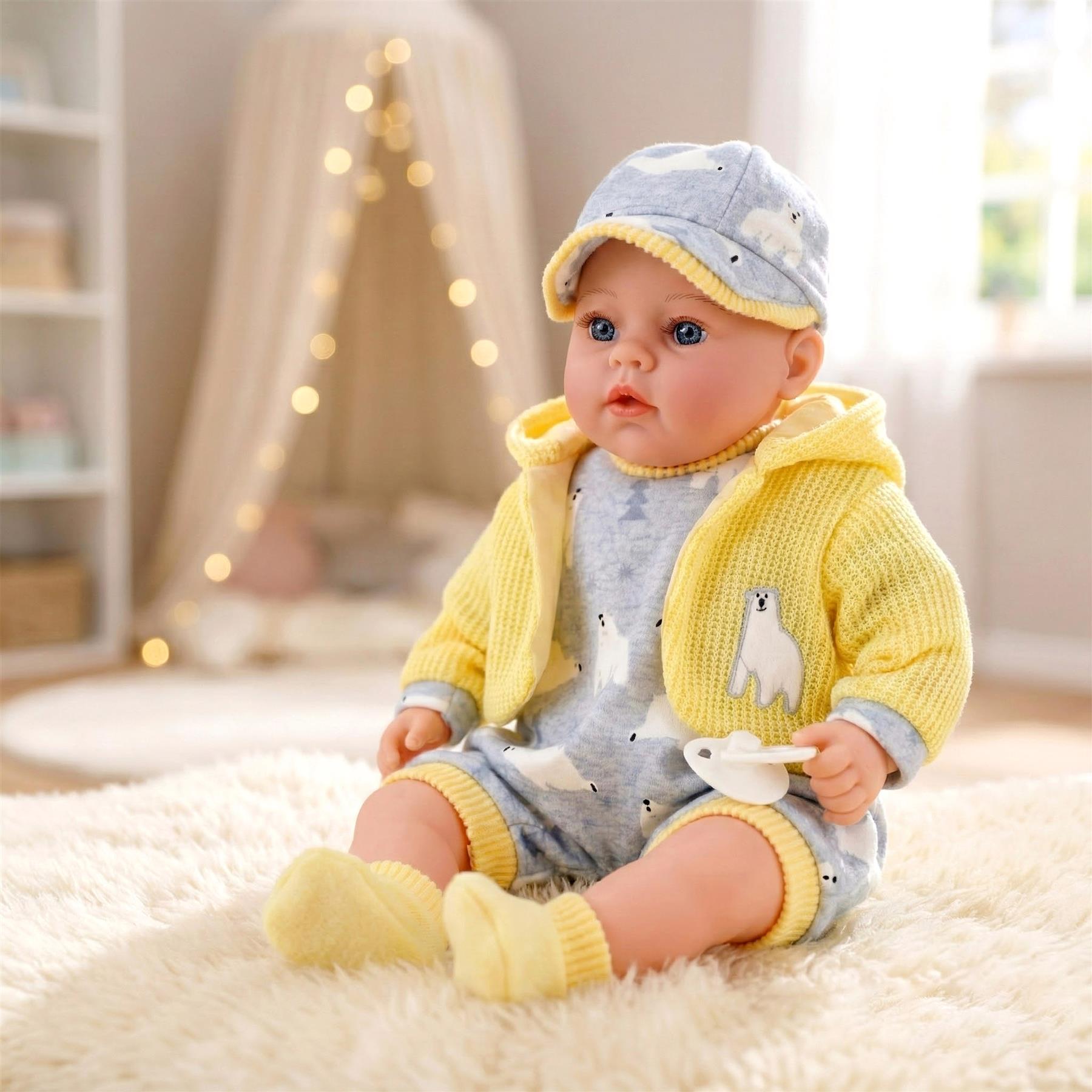 Baby Doll With Dummy & Sounds Yellow