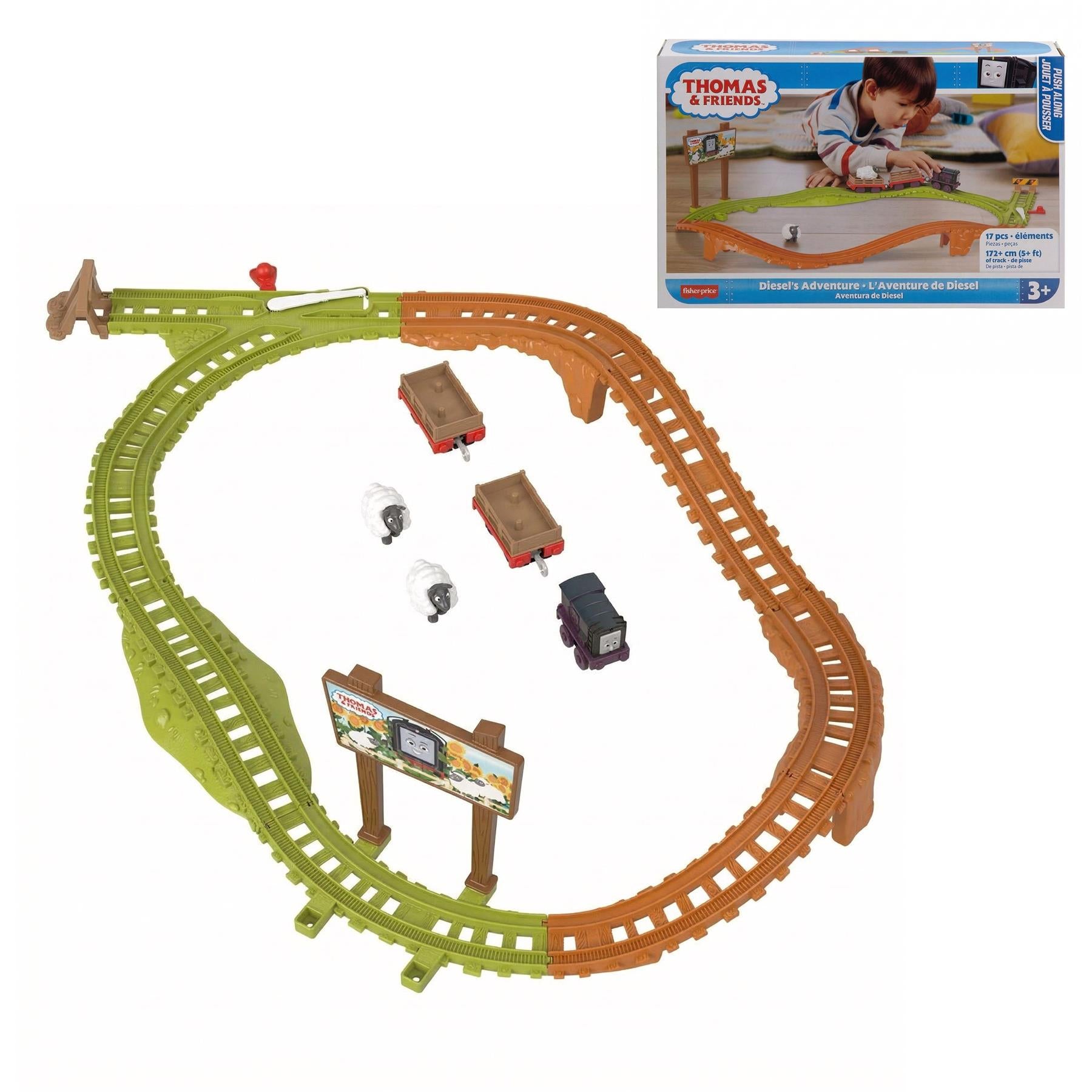 Fisher-Price Thomas & Friends 17 Piece Diesels Adventure Train & Track Set