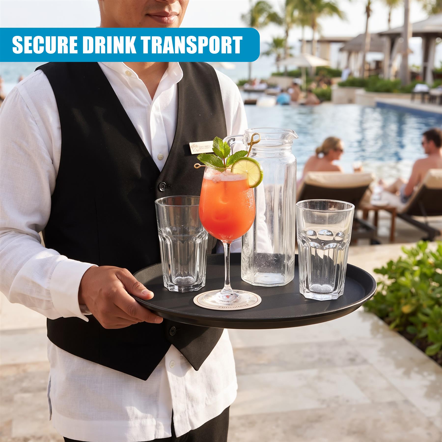 Non-Slip Round Tray - Single