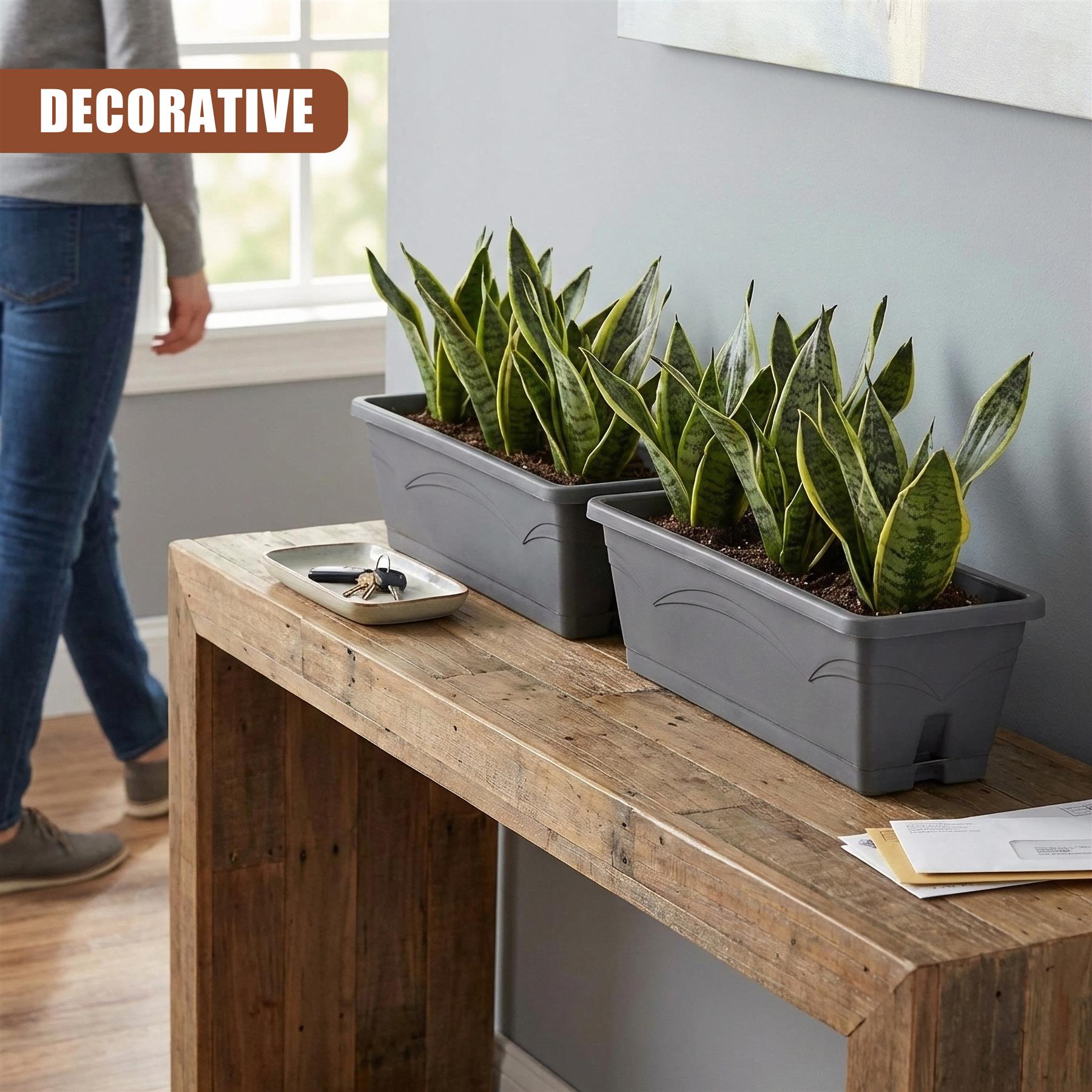 Rectangular Planter Troughs, Set of 3