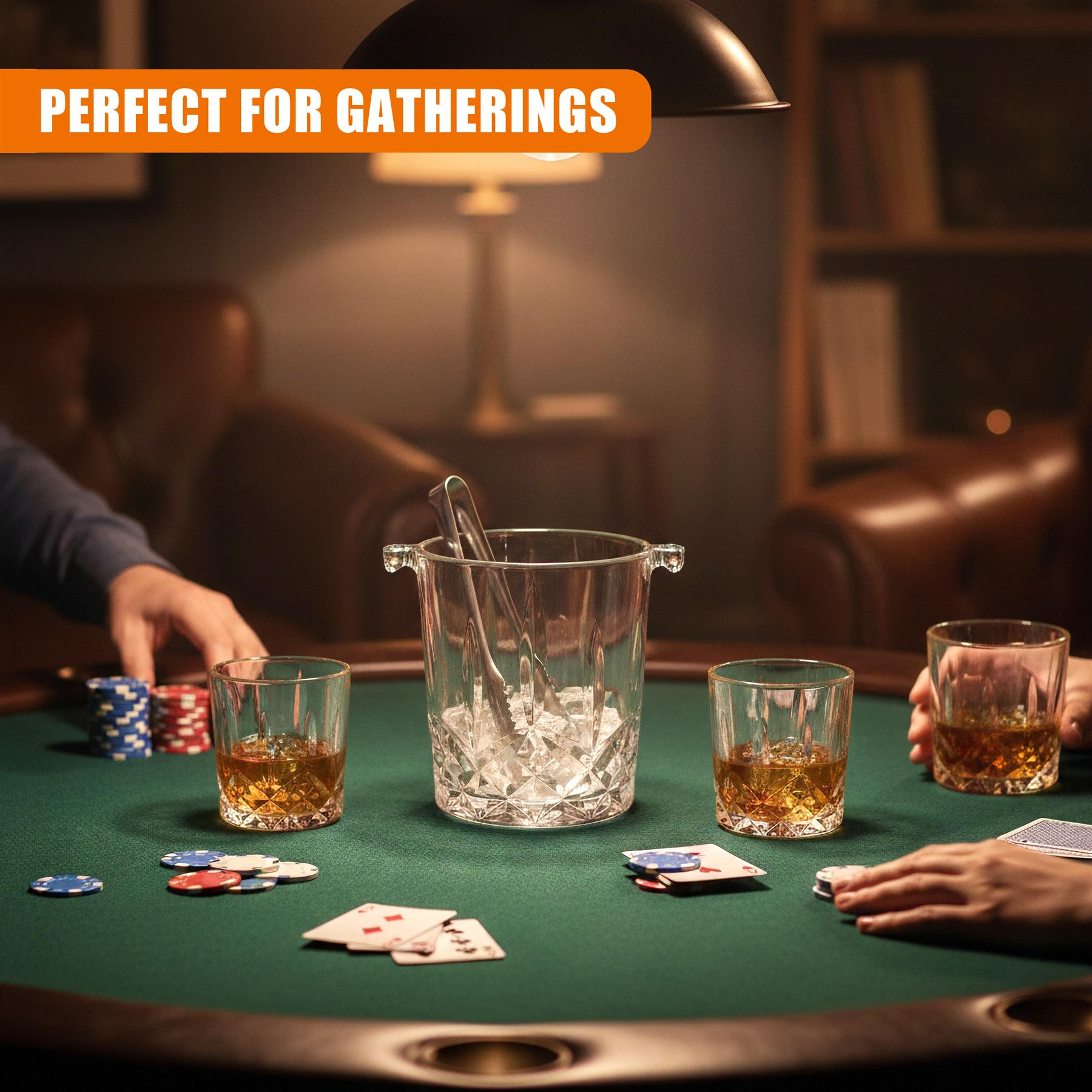 Set of 4 Whiskey Glasses with Ice Bucket