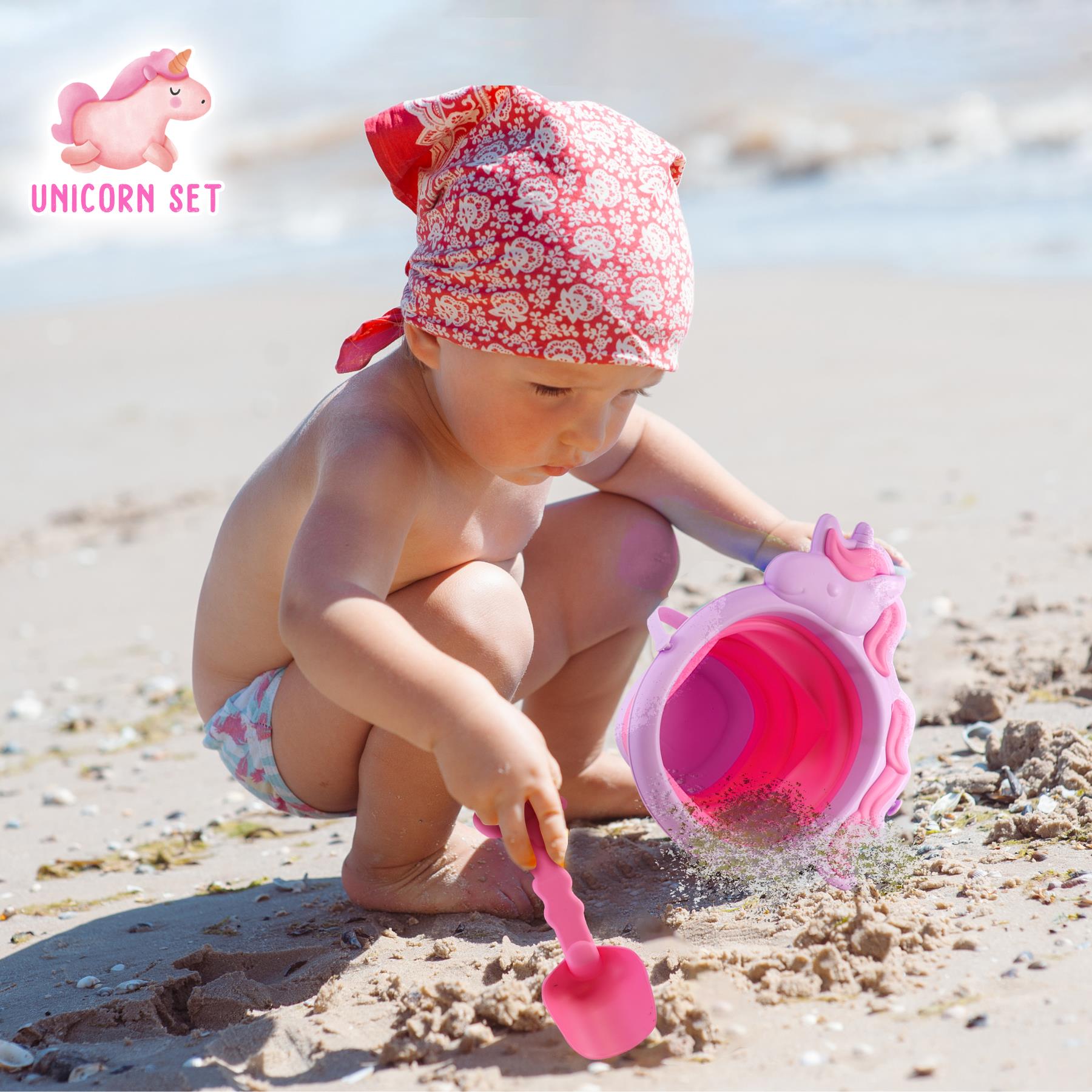 Collapsible Beach Bucket & Spade Sets