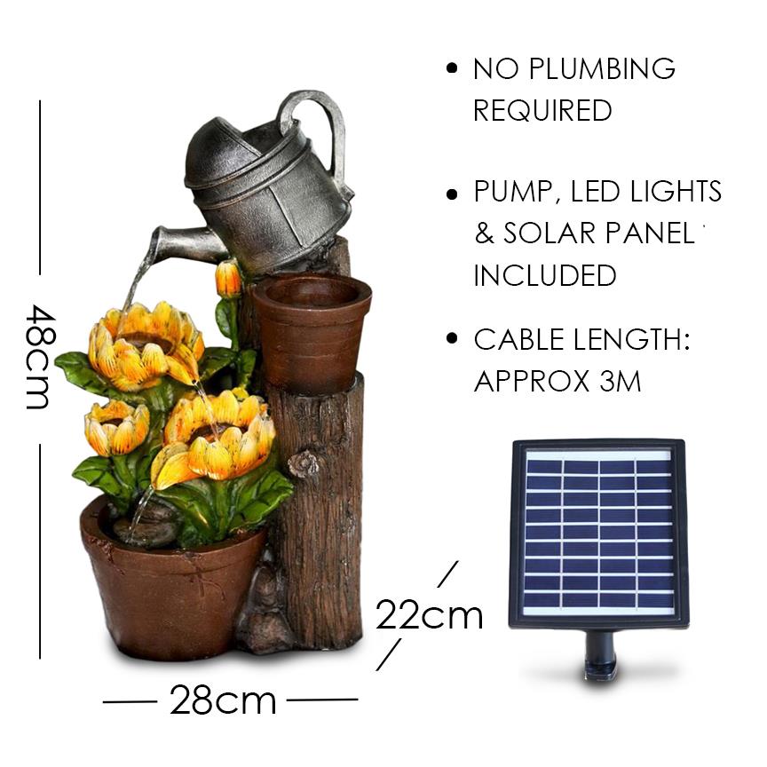 Solar LED Water Fountain with Flowers - The Magic Toy Shop