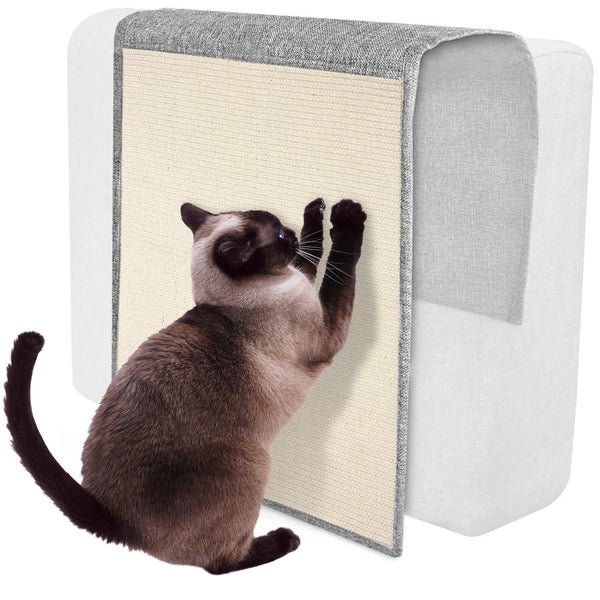 Cat Scratching Mat - 15.74" X 23.62" Sisal Scratching Pad With Anti-Slip Back, Protects Furniture (Grey)