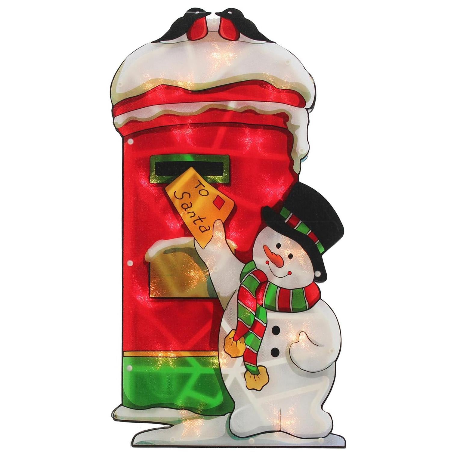 Christmas Silhouette Lights Postbox Snowman by GEEZY - The Magic Toy Shop