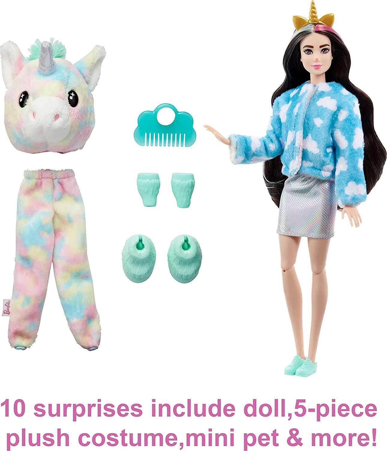 Barbie Cutie Reveal Doll with Unicorn Plush by Barbie - The Magic Toy Shop