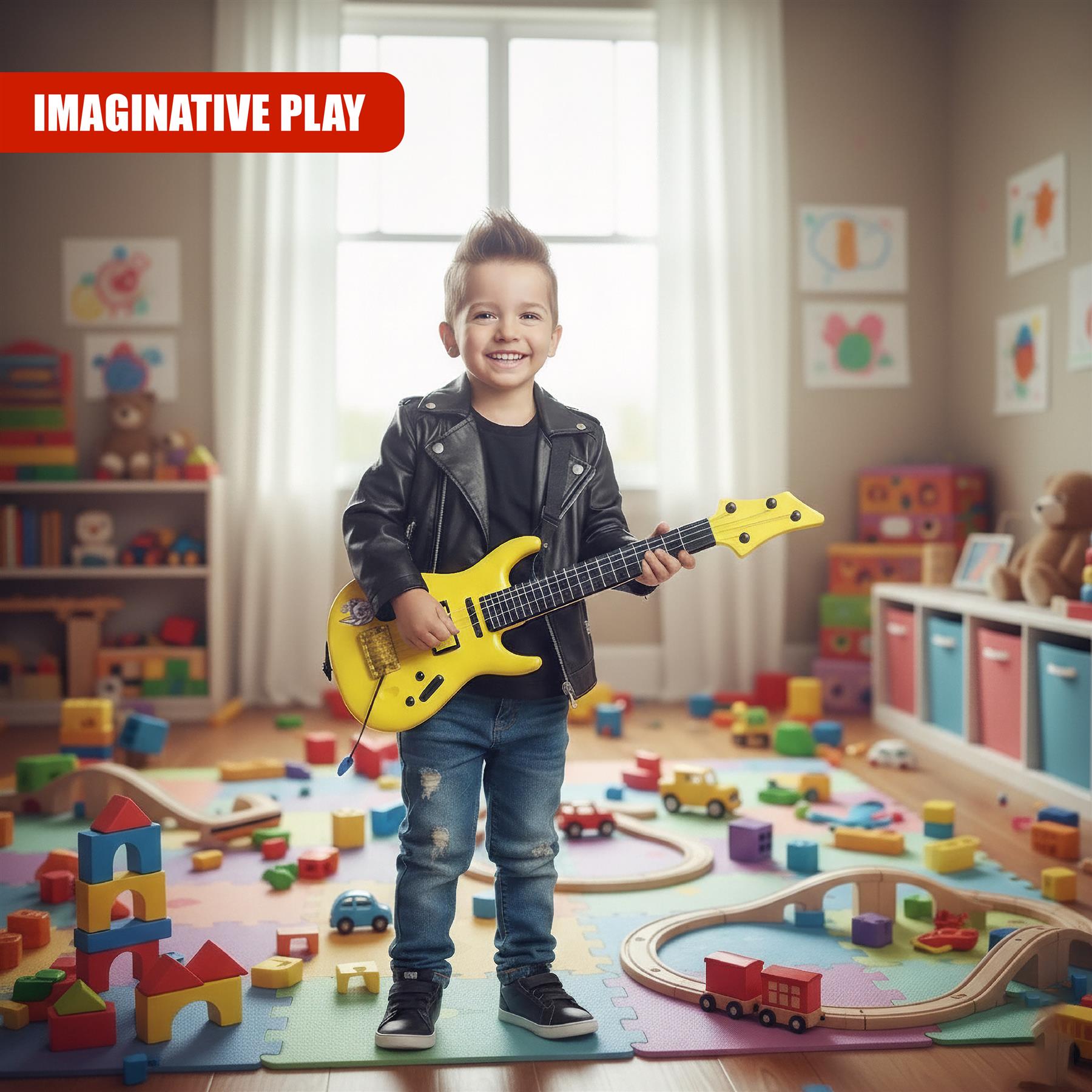 19 Inches Kids Plastic Acoustic Guitar