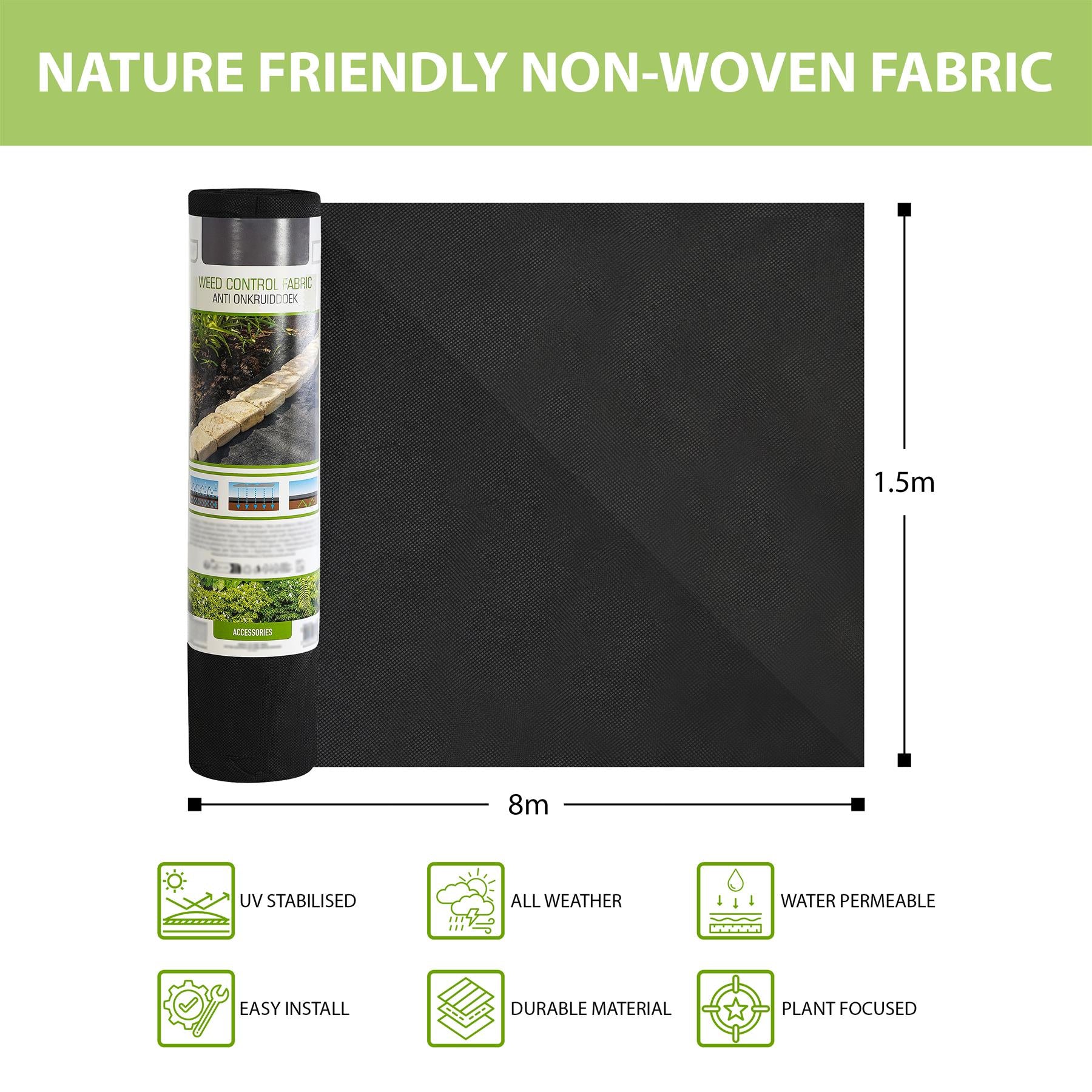 "Product Image: GEEZY Non-woven Weed Control Fabric 1.5mx8m. (themagictoyshop)"