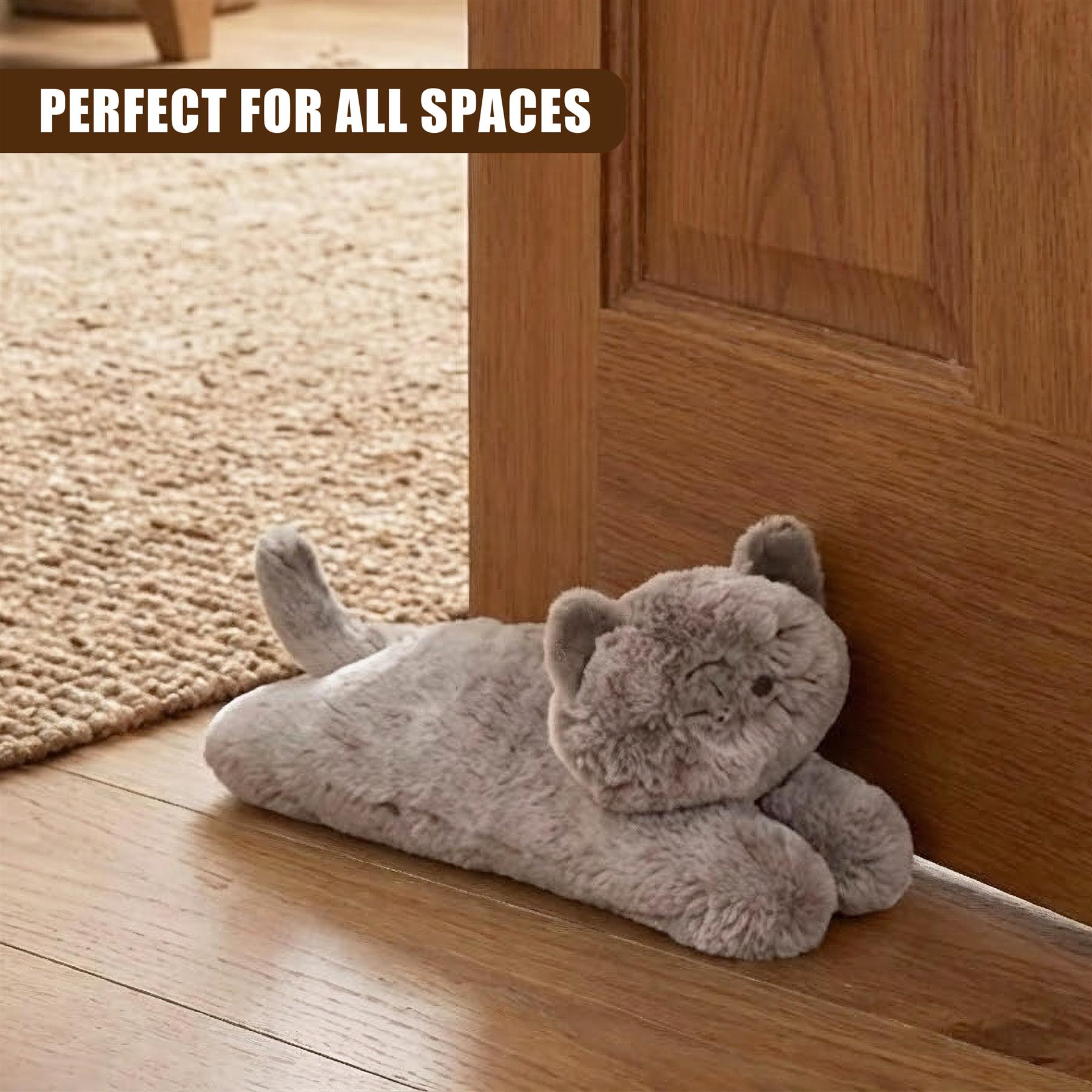 "Stuffed cat door stopper, enhancing both functionality and aesthetic appeal. Perfect for all spaces." - The Magic Toy Shop