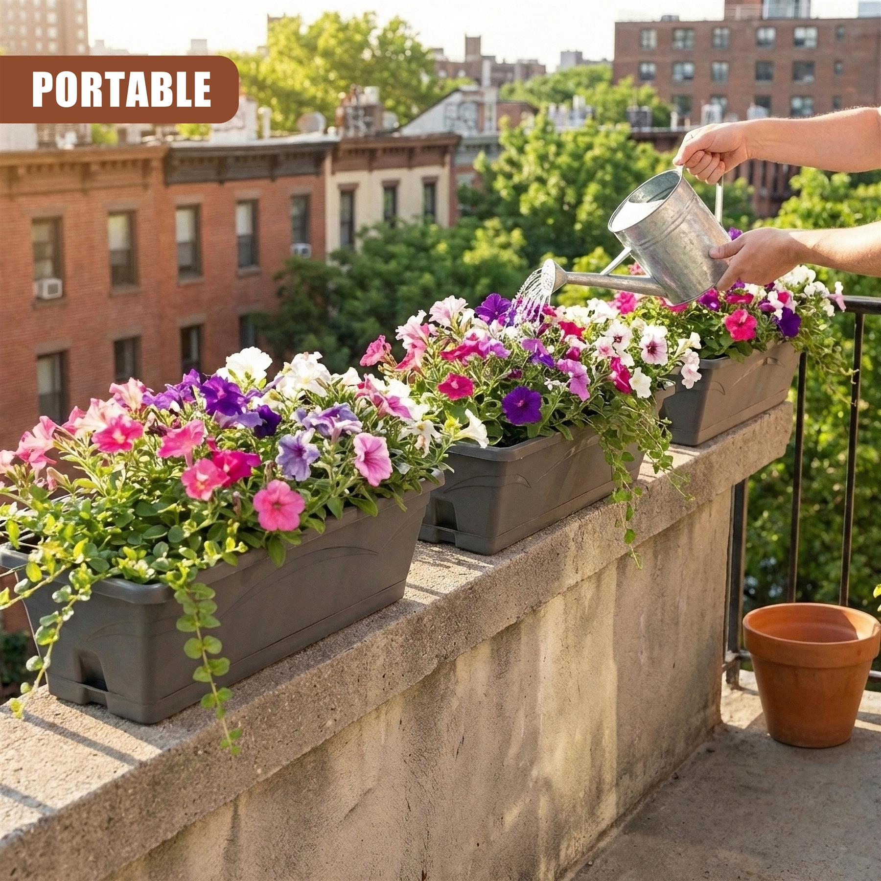 Rectangular Planter Troughs, Set of 3